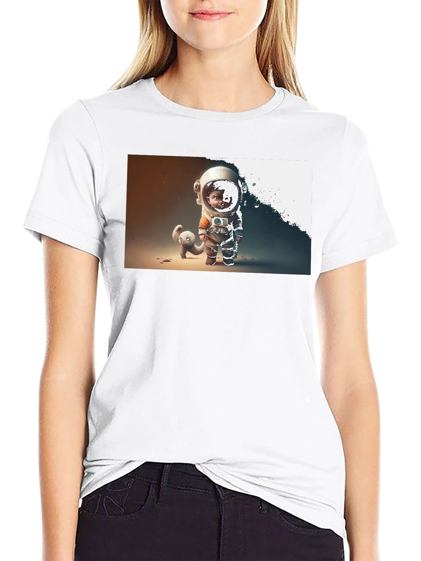 Astronaut Kid Graphic T-Shirt - Space Adventure Tee