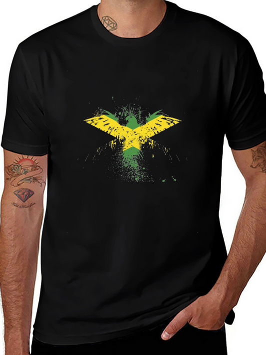 Jamaican Flag Eagle Black T-Shirt