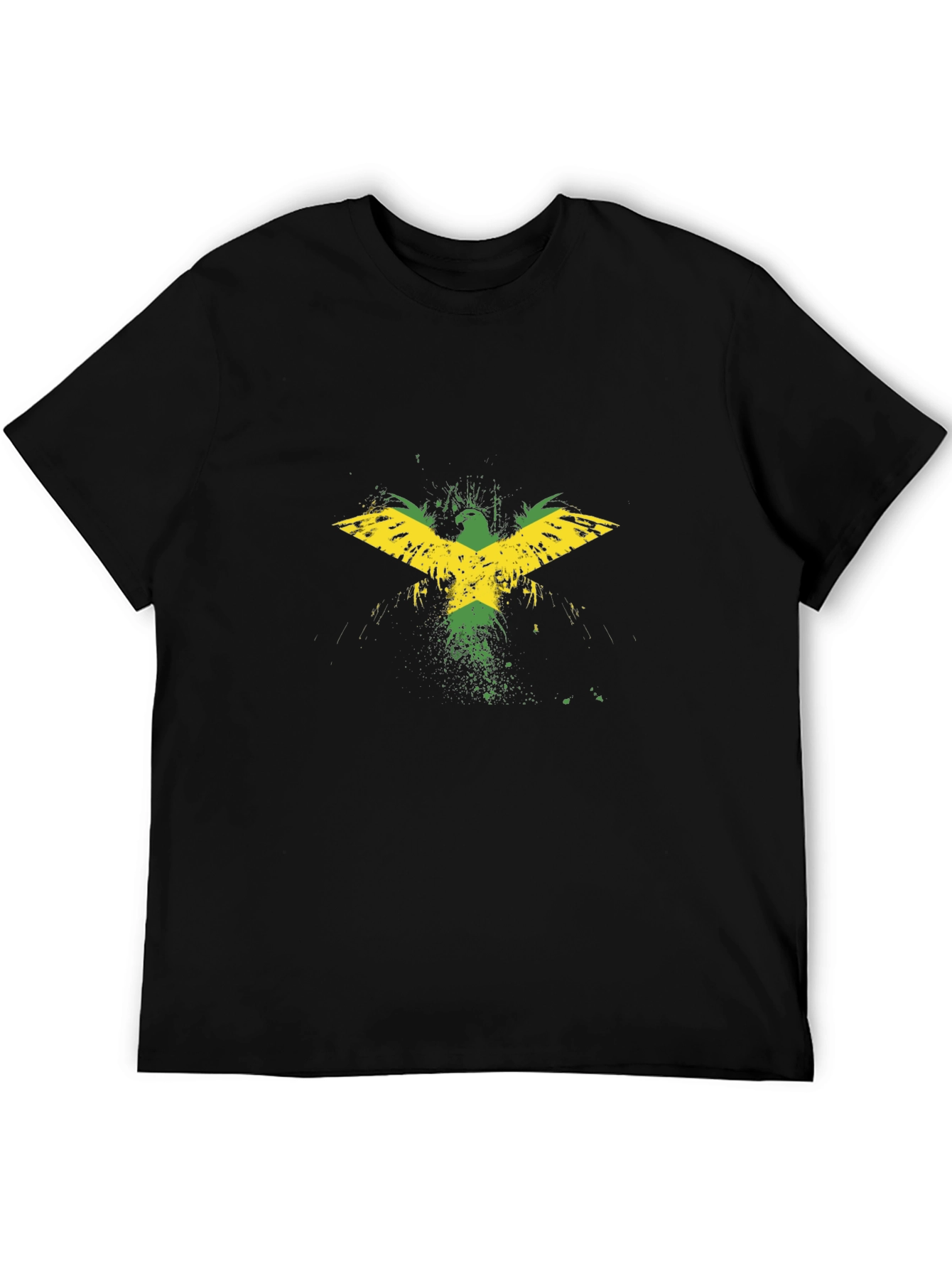 Jamaican Flag Eagle Black T-Shirt