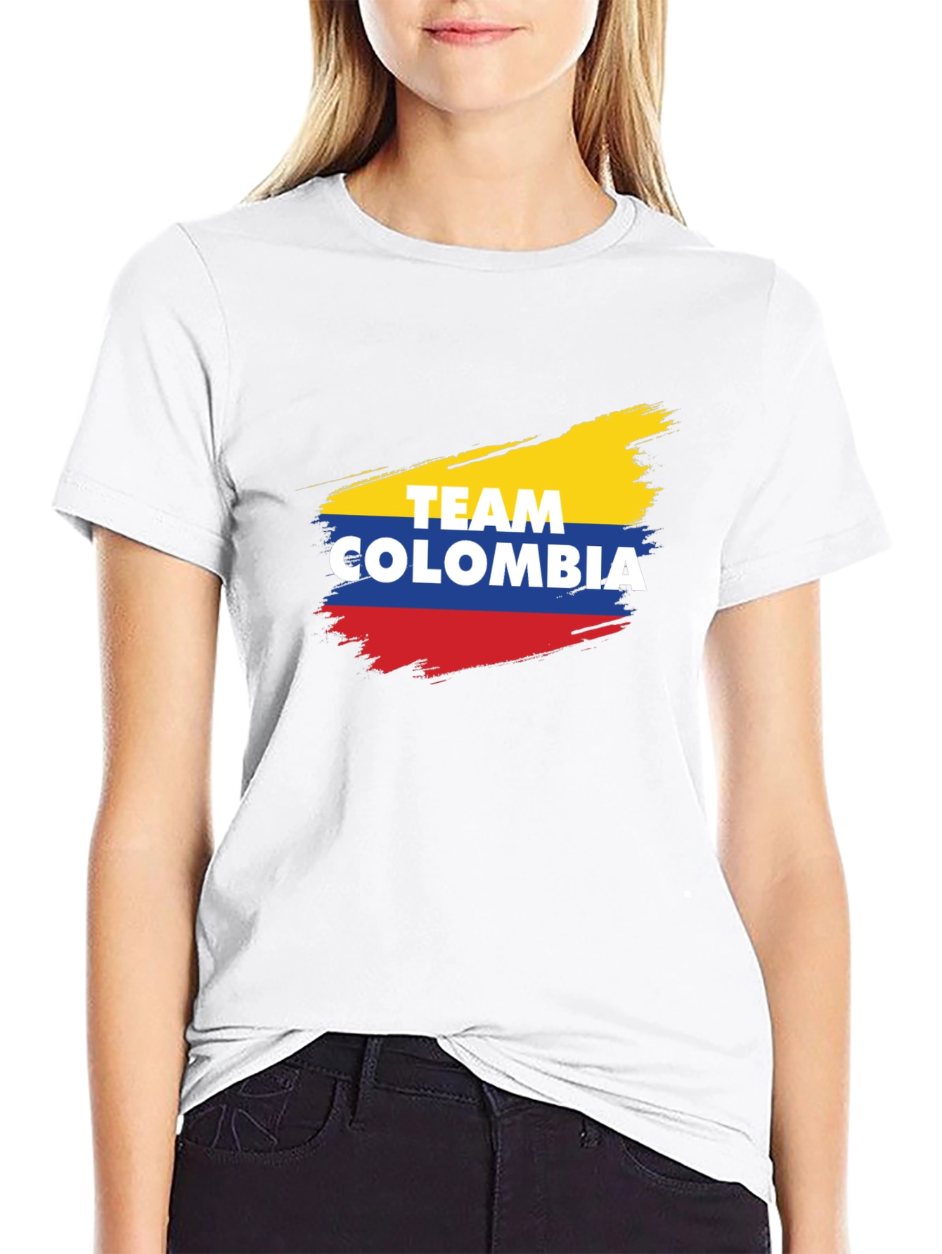 Team Colombia T-Shirt - Yellow Blue Red Fan Tee