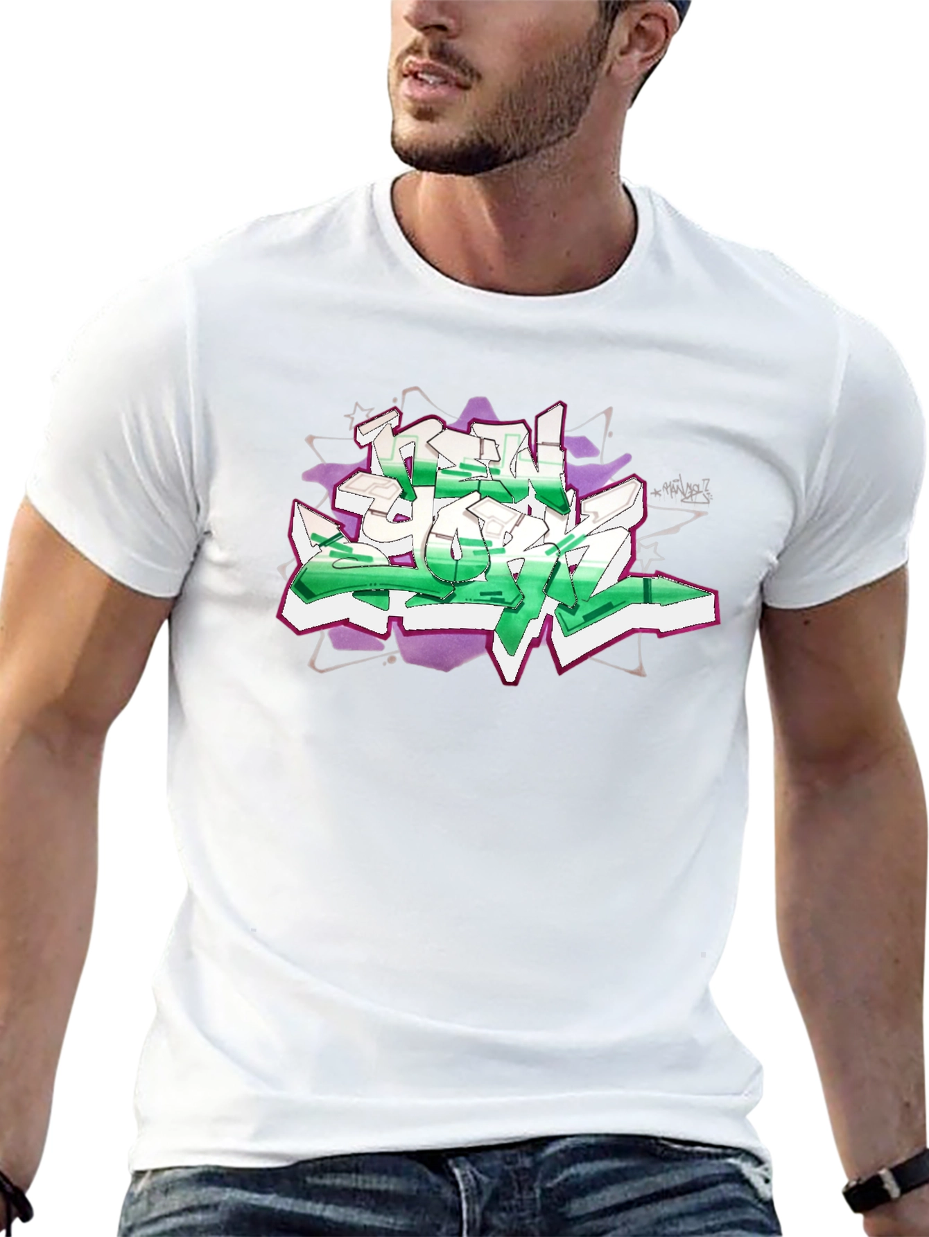Graffiti Graphic Print Black T-Shirt