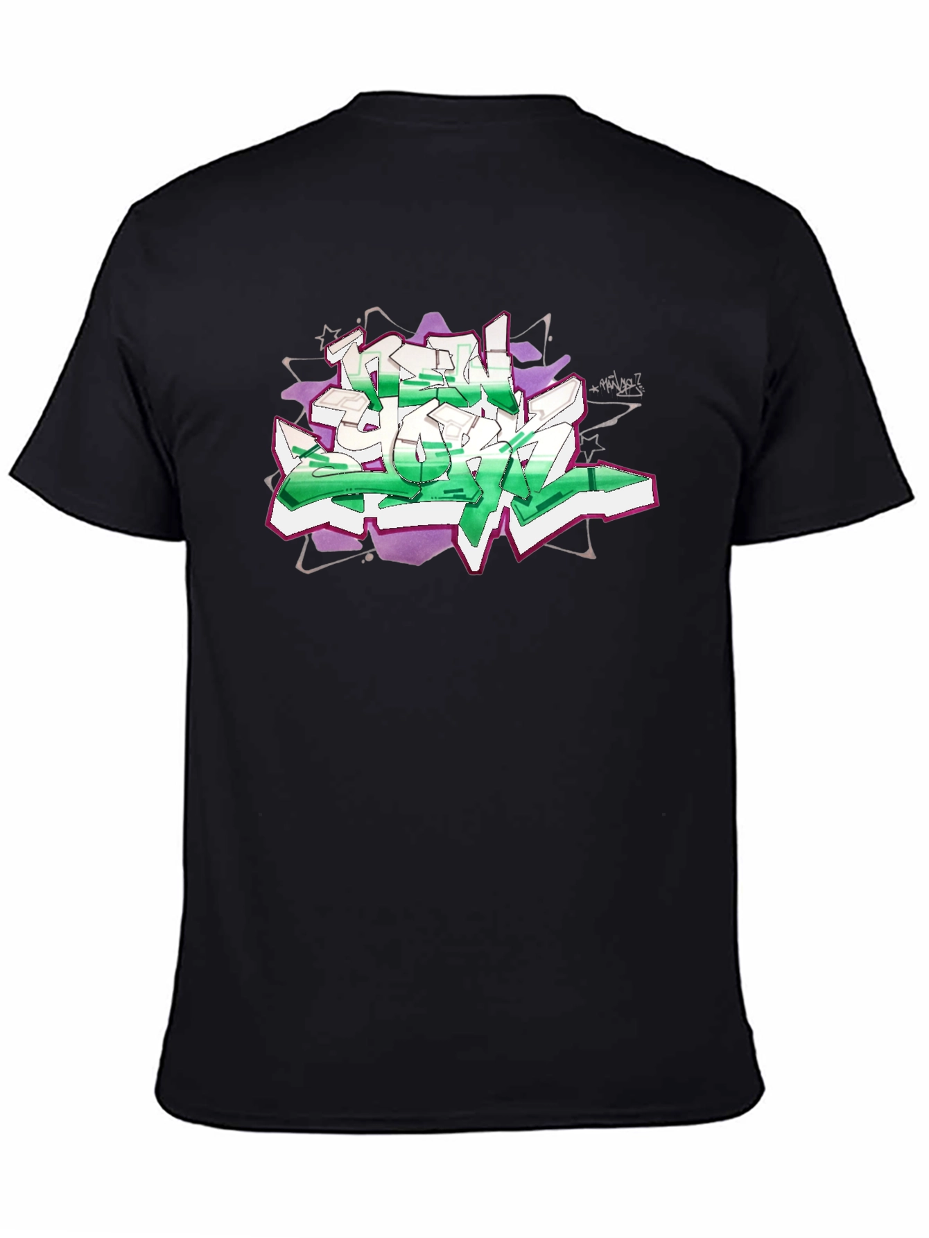 Graffiti Graphic Print Black T-Shirt