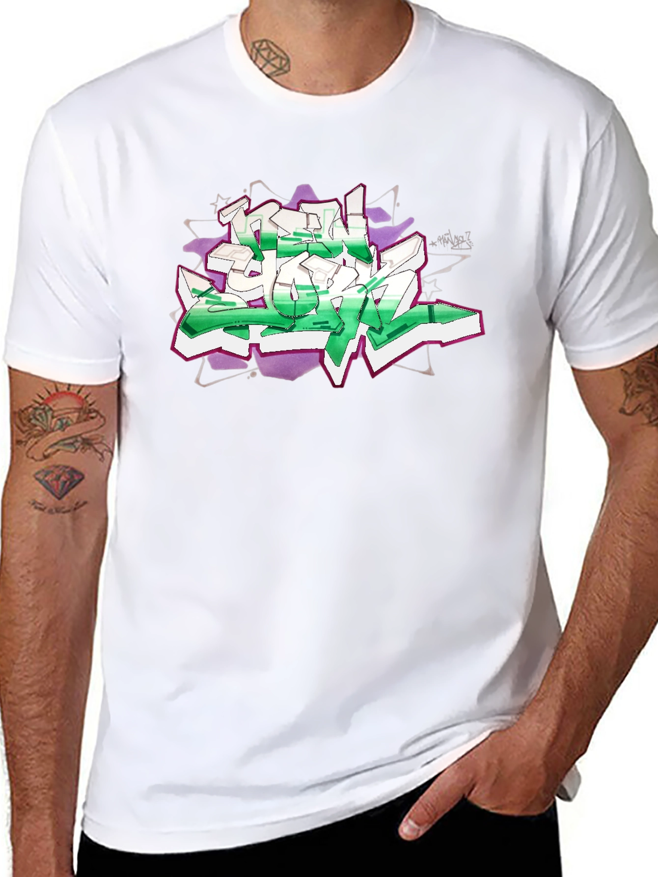 Graffiti Graphic Print Black T-Shirt