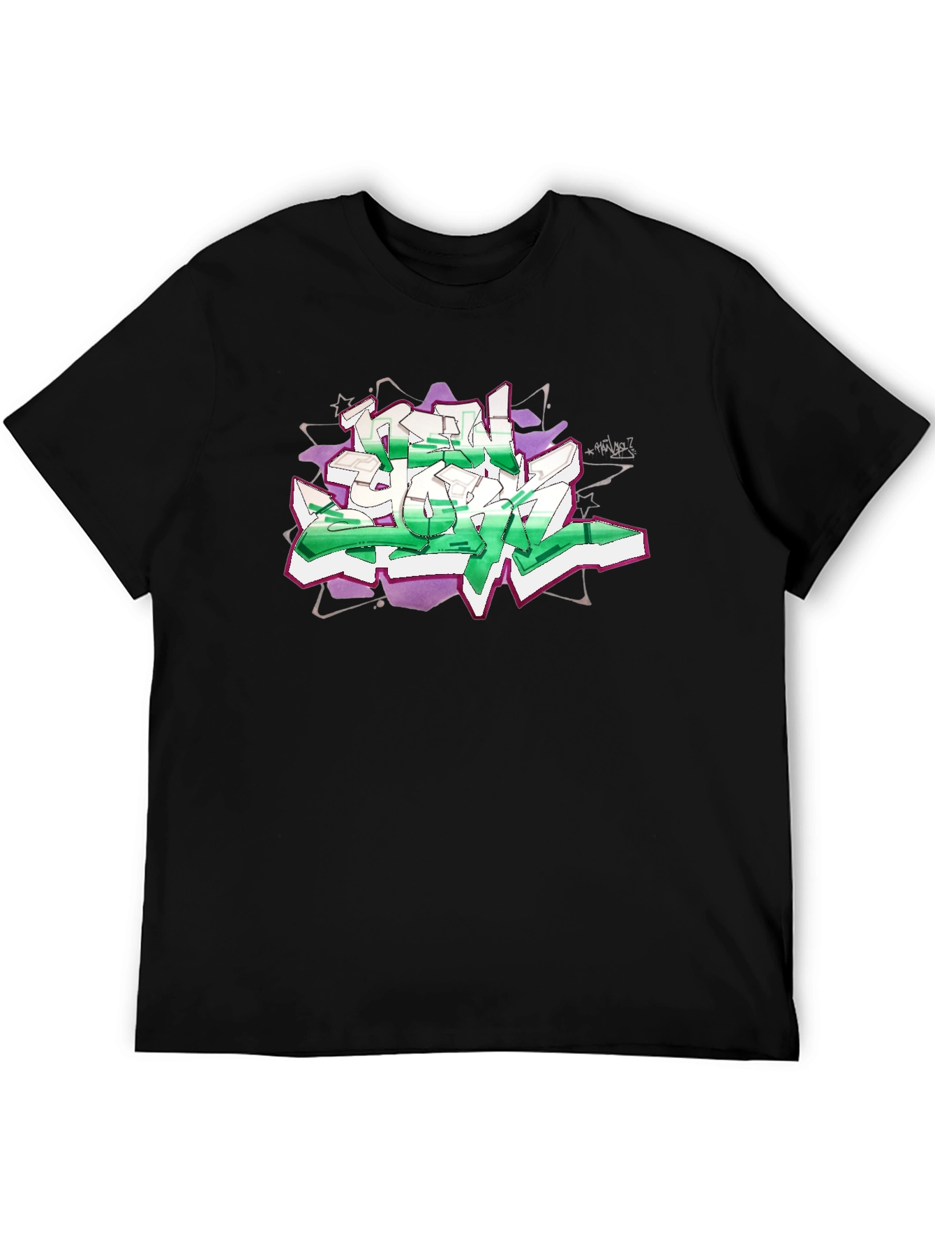 Graffiti Graphic Print Black T-Shirt