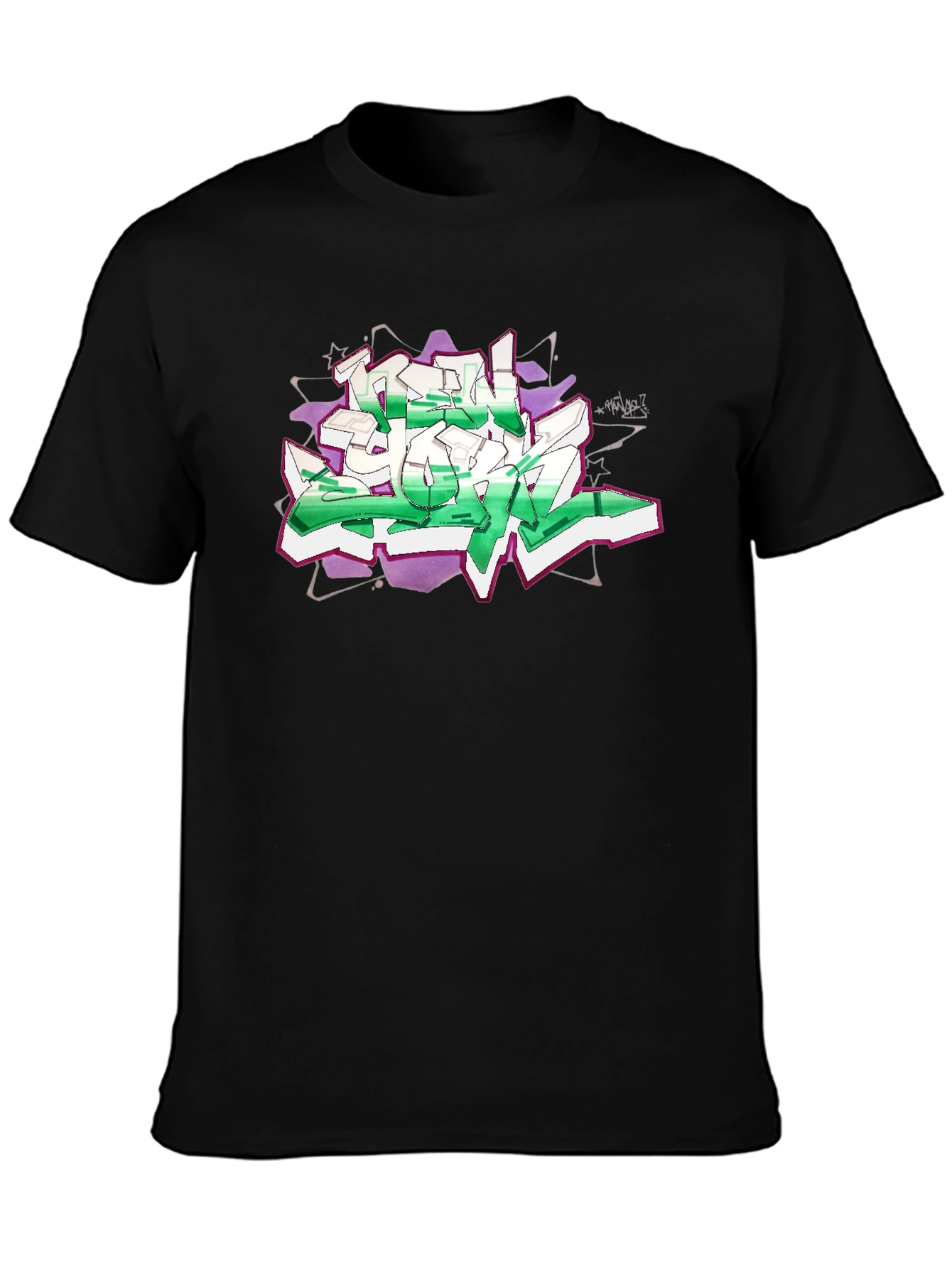 Graffiti Graphic Print Black T-Shirt