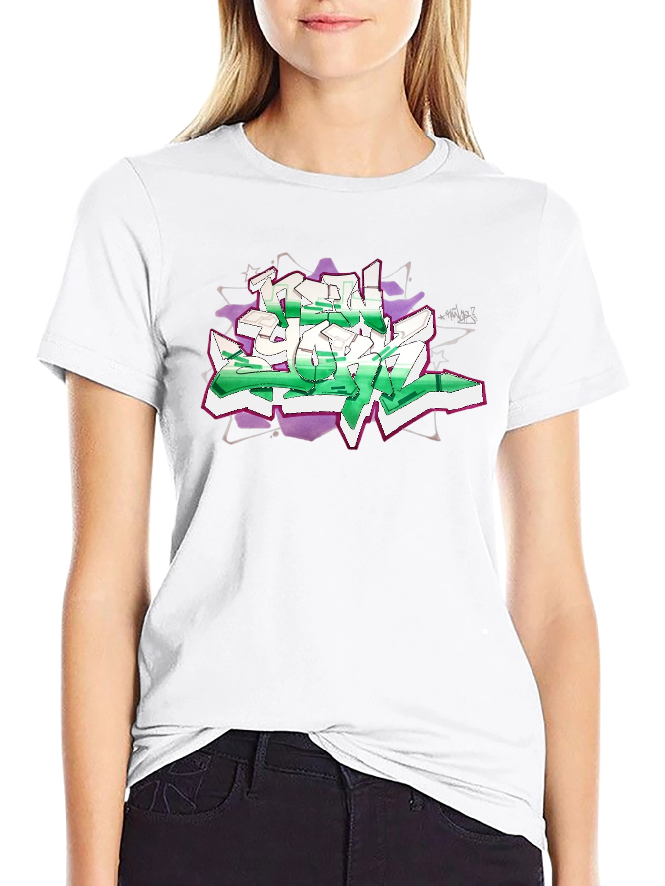 Graffiti Graphic Print Black T-Shirt