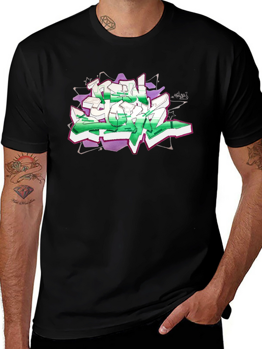 Graffiti Graphic Print Black T-Shirt