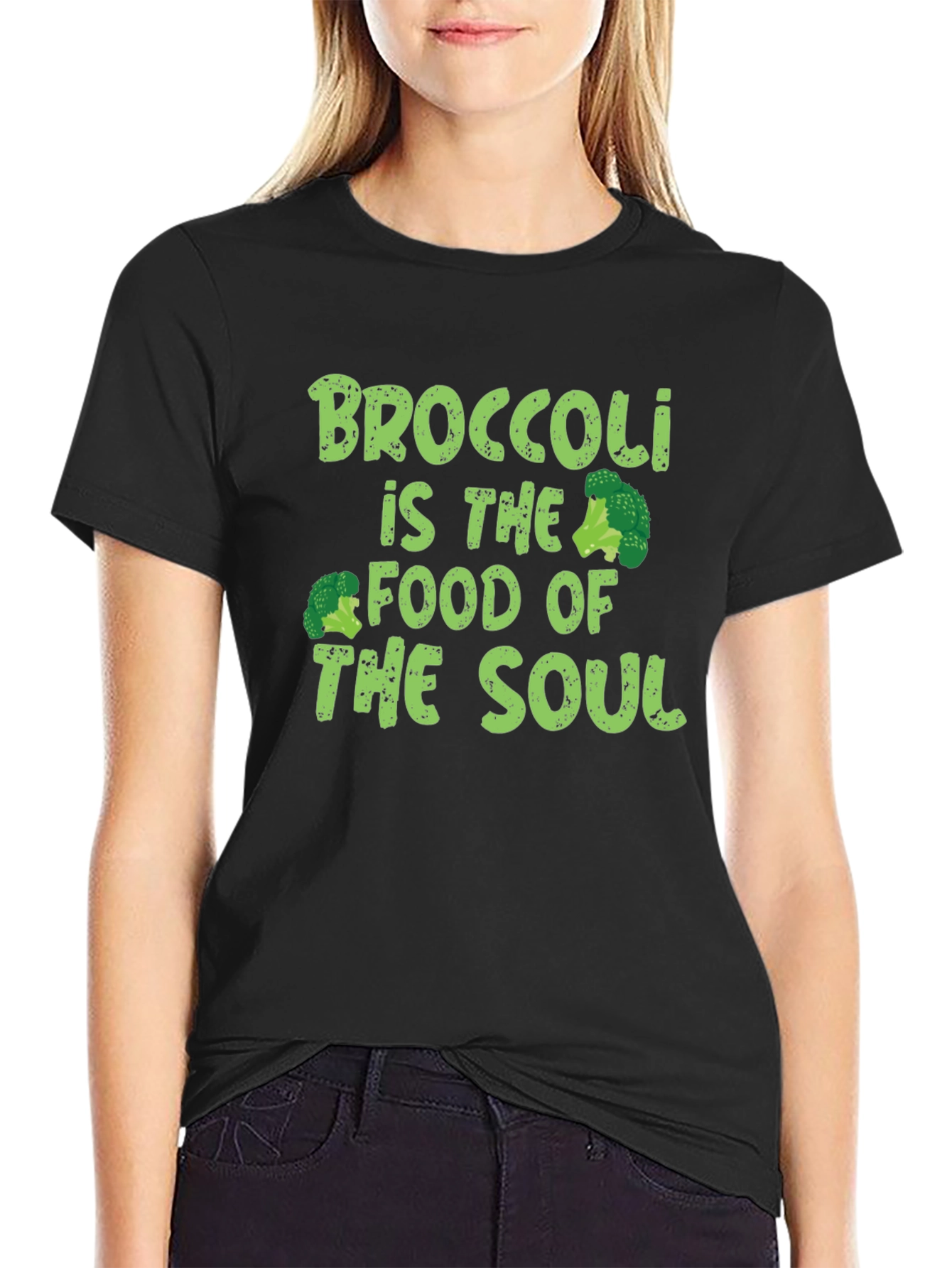 Broccoli is the Food of the Soul Black T-Shirt
