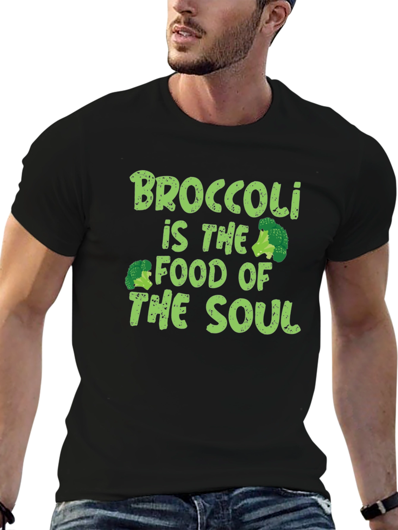 Broccoli is the Food of the Soul Black T-Shirt