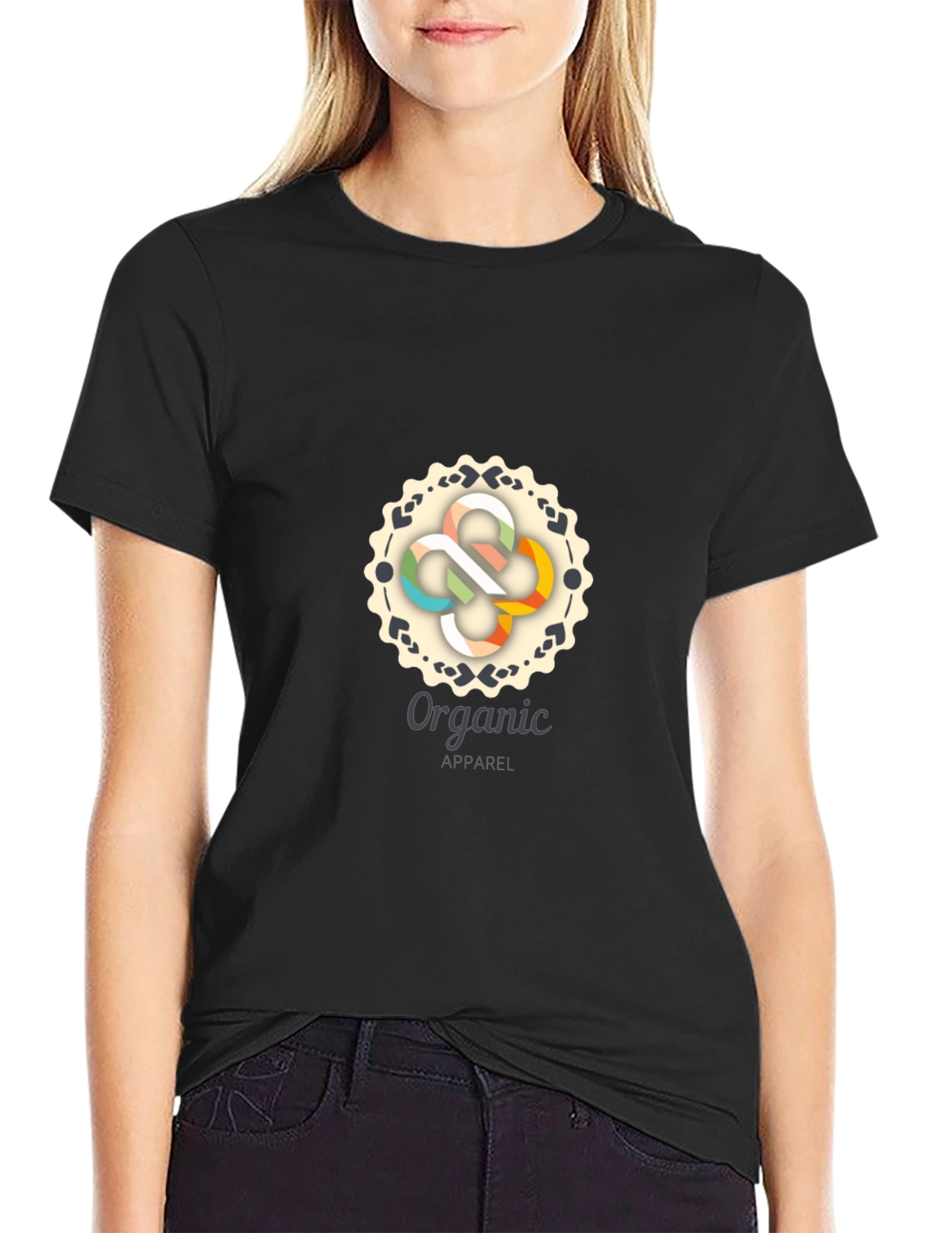 Organic Apparel Black Graphic Tee