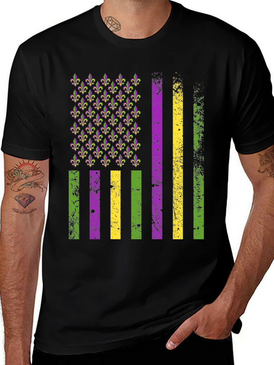 Mardi Gras American Flag T-Shirt