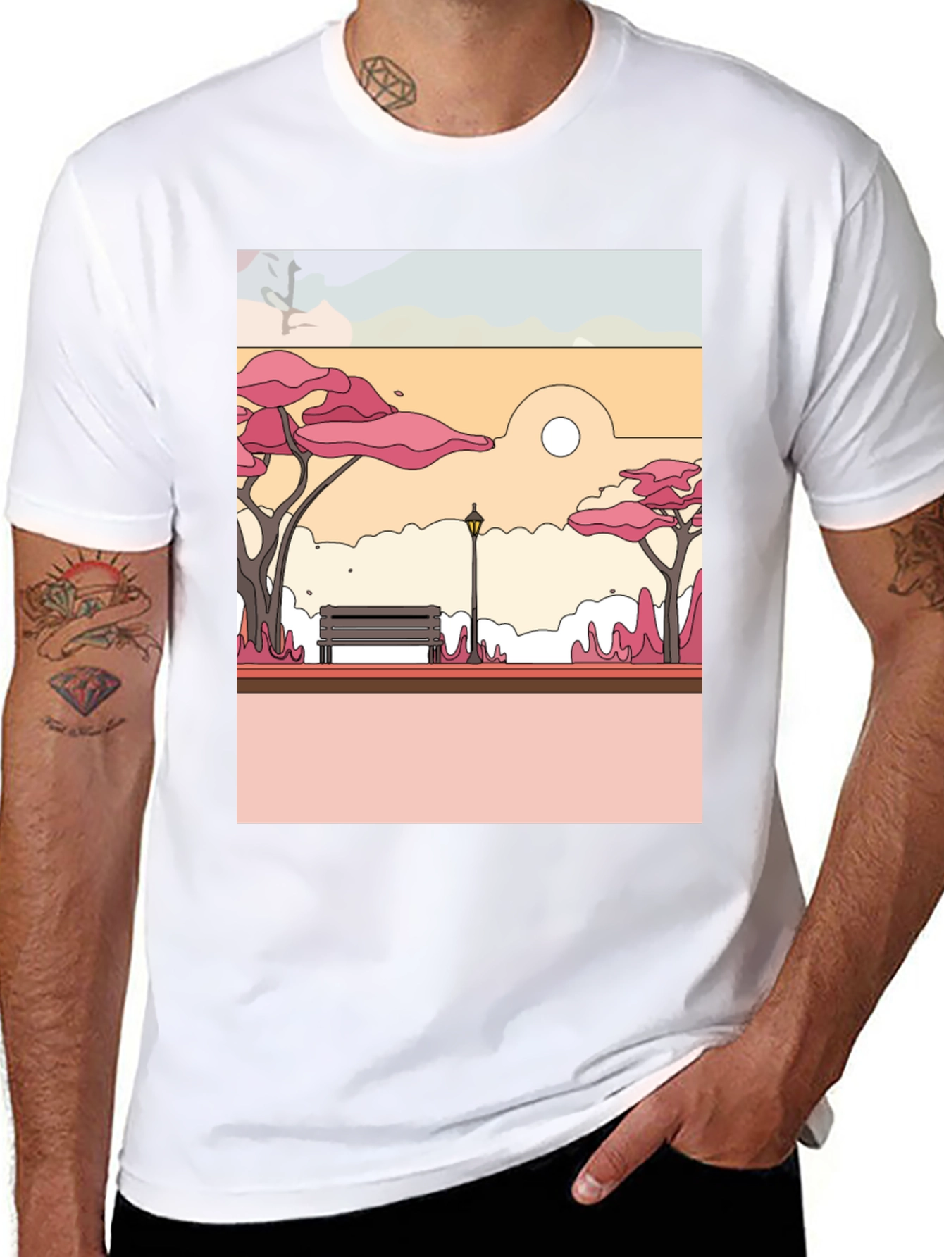 Park Bench Graphic Tee - Nature Inspired Style