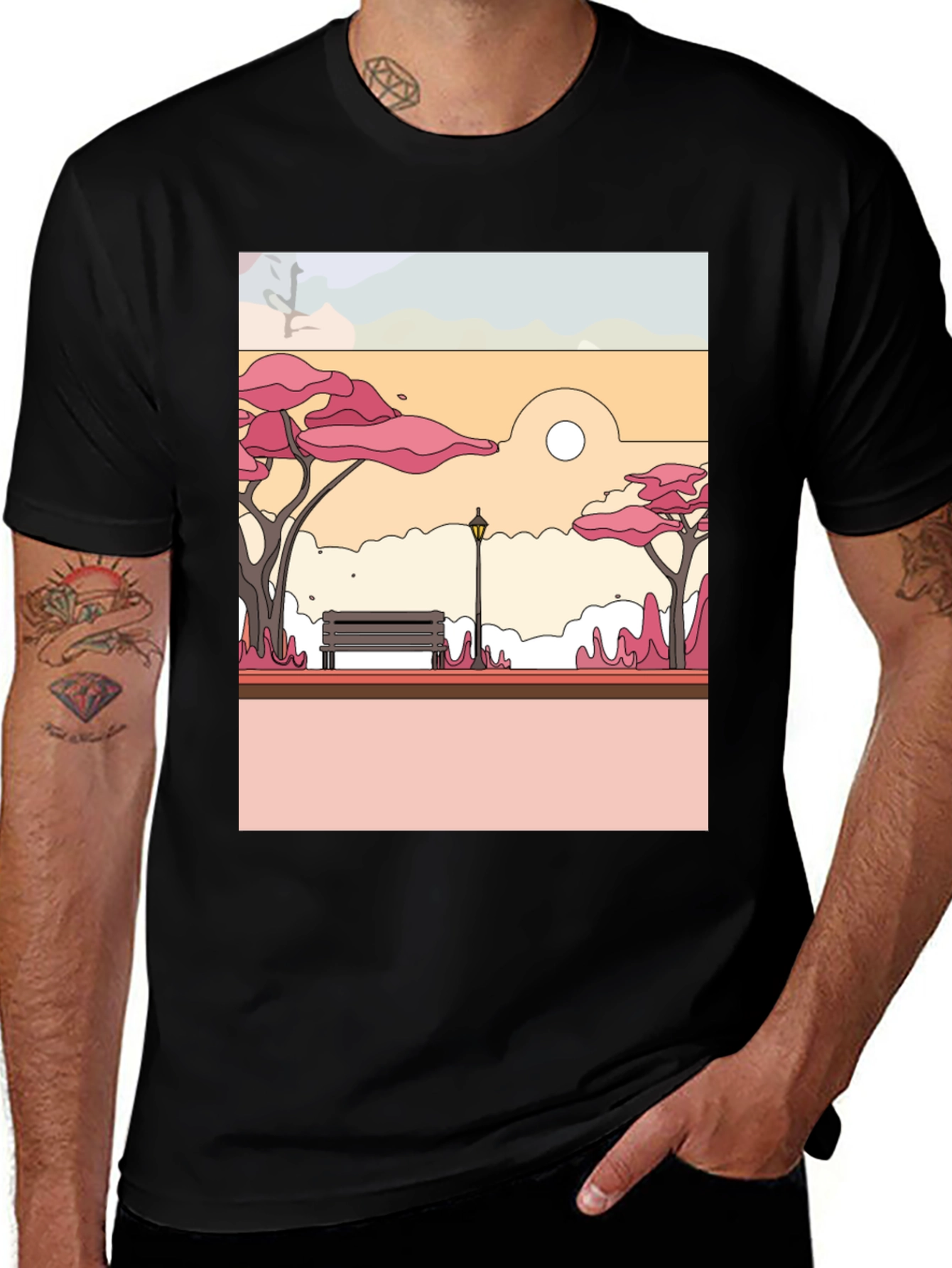 Park Bench Graphic Tee - Nature Inspired Style