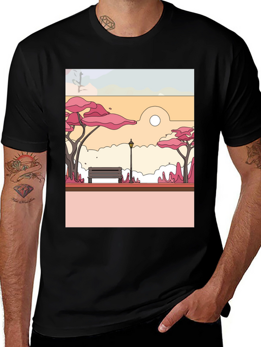 Park Bench Graphic Tee - Nature Inspired Style
