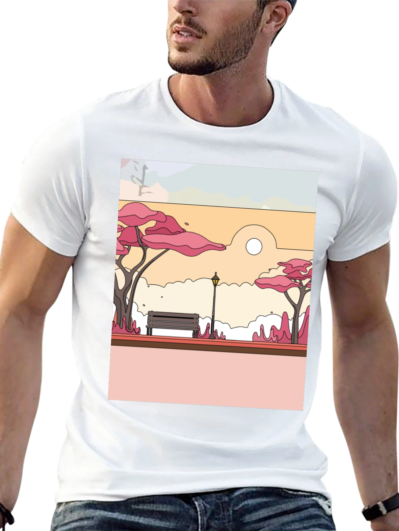 Park Bench Graphic Tee - Nature Inspired Style