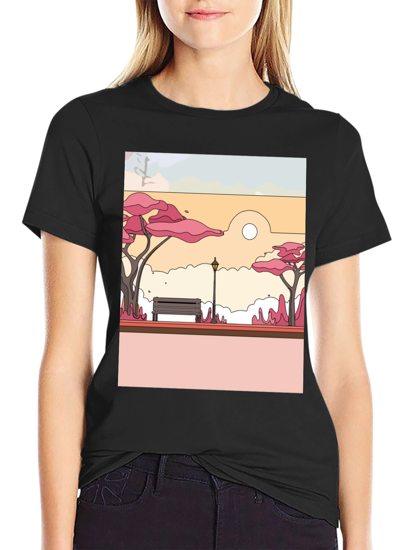 Park Bench Graphic Tee - Nature Inspired Style