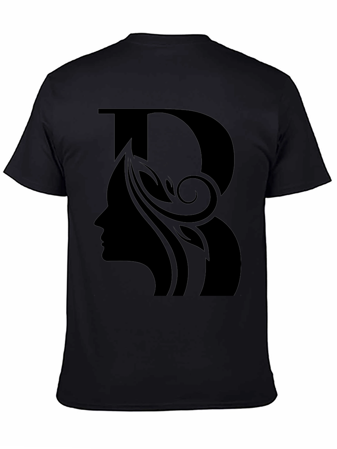Elegant Black T-Shirt with Silhouette Design