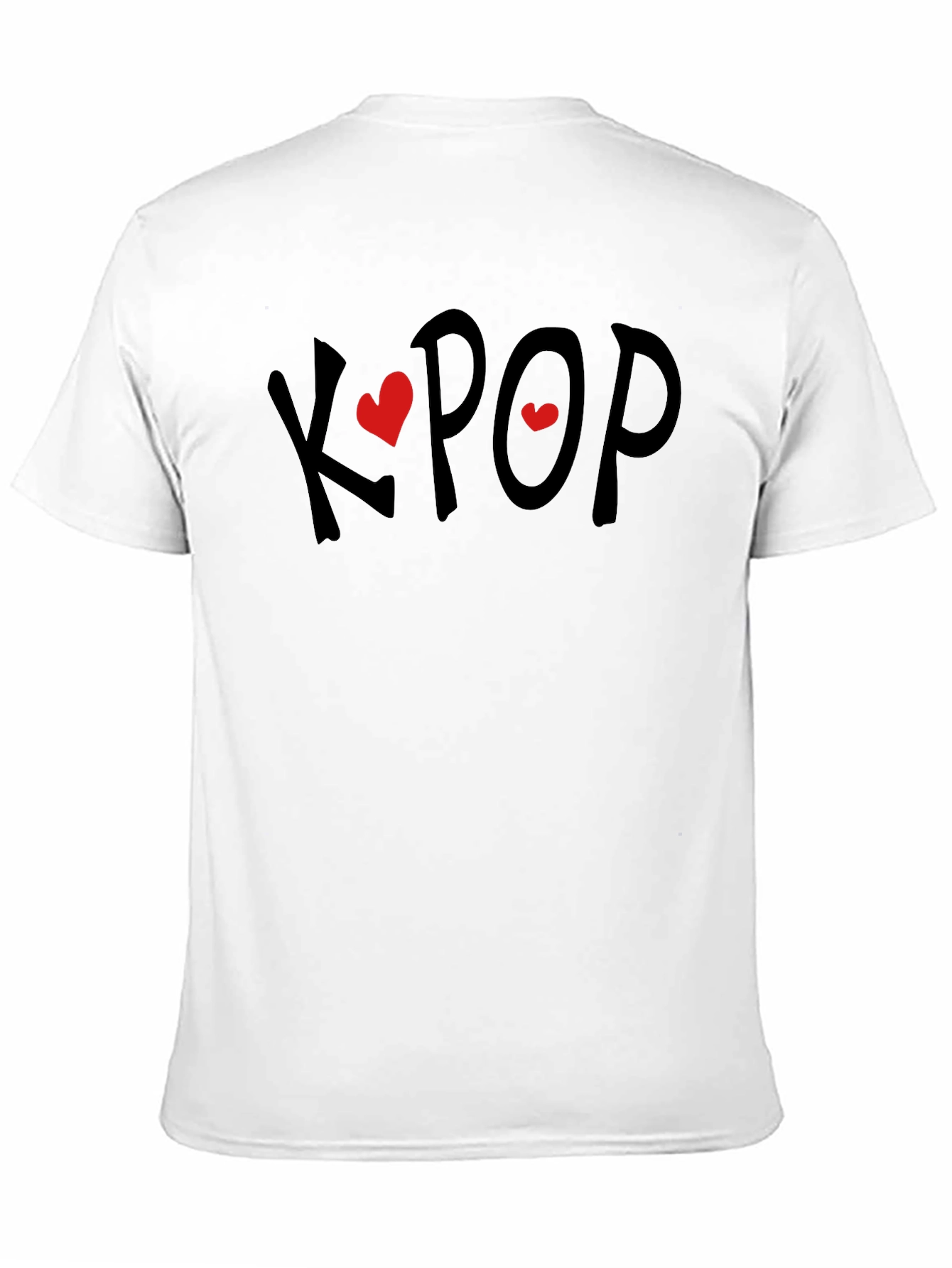 K-Pop Heart Tee - Black Cotton Blend T-Shirt