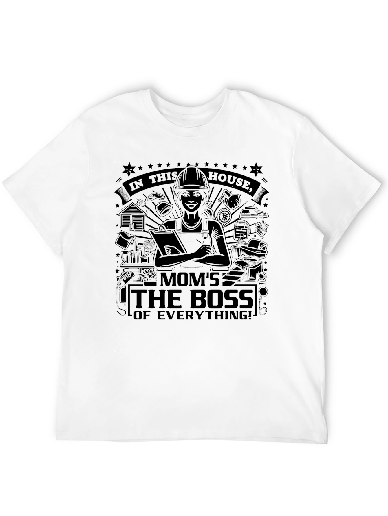 Moms the Boss T-Shirt - Black Graphic Tee