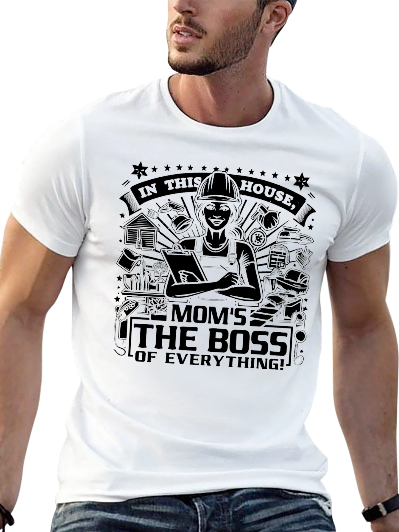 Moms the Boss T-Shirt - Black Graphic Tee