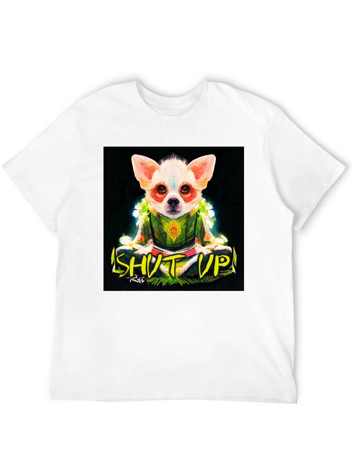 Zen Chihuahua Graphic Tee - Shut Up & Meditate