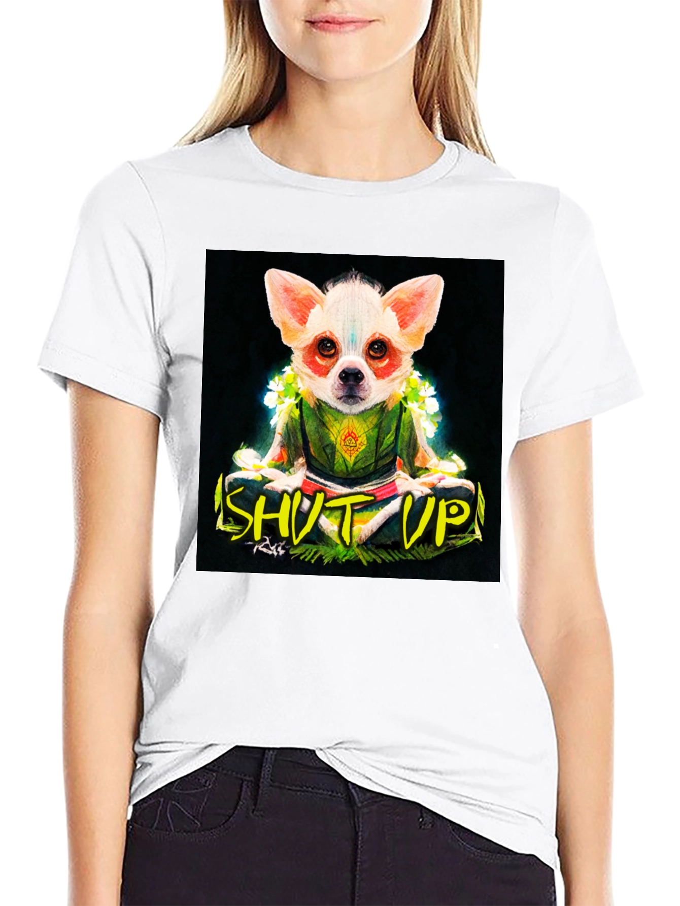 Zen Chihuahua Graphic Tee - Shut Up & Meditate