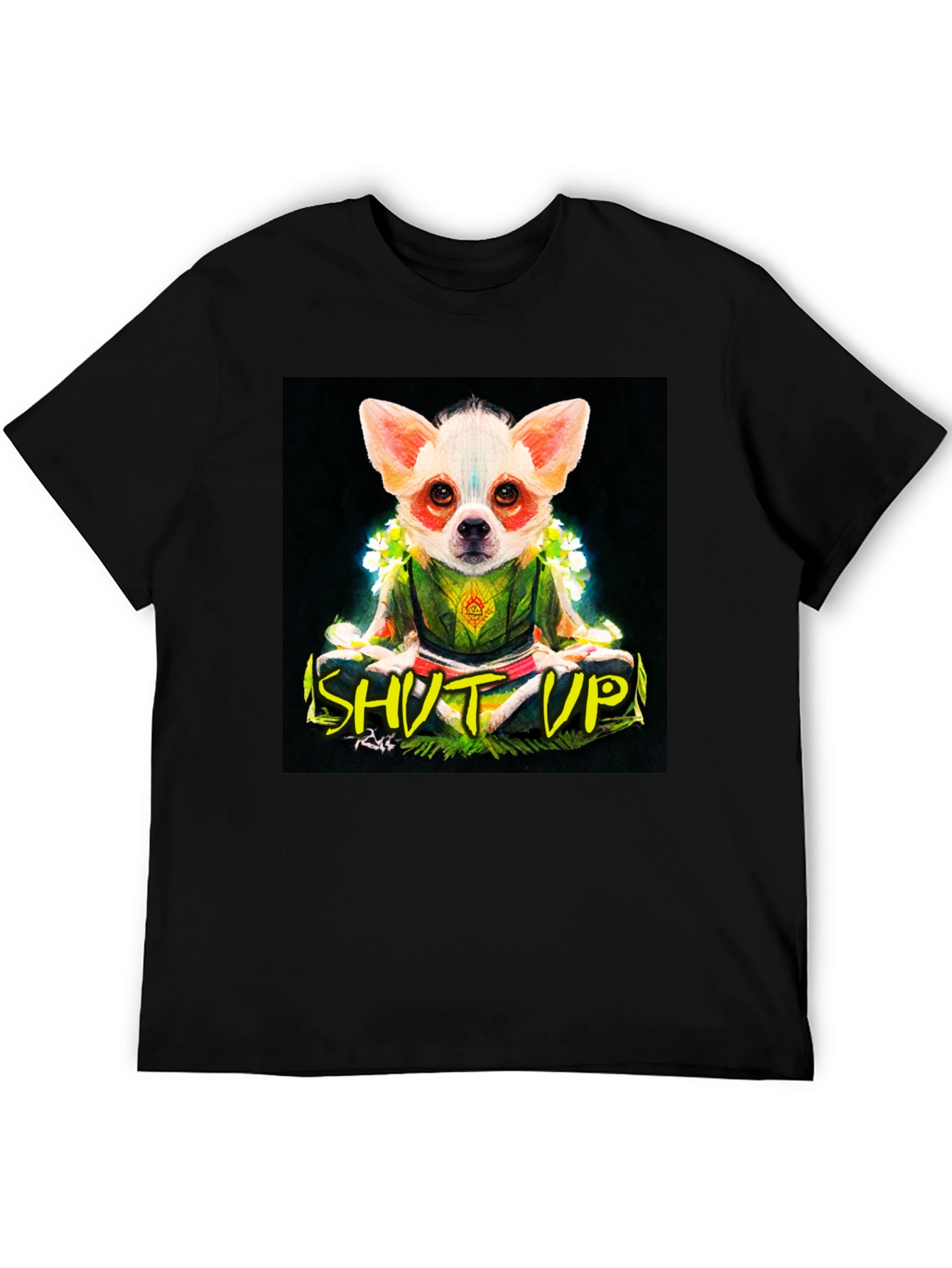 Zen Chihuahua Graphic Tee - Shut Up & Meditate
