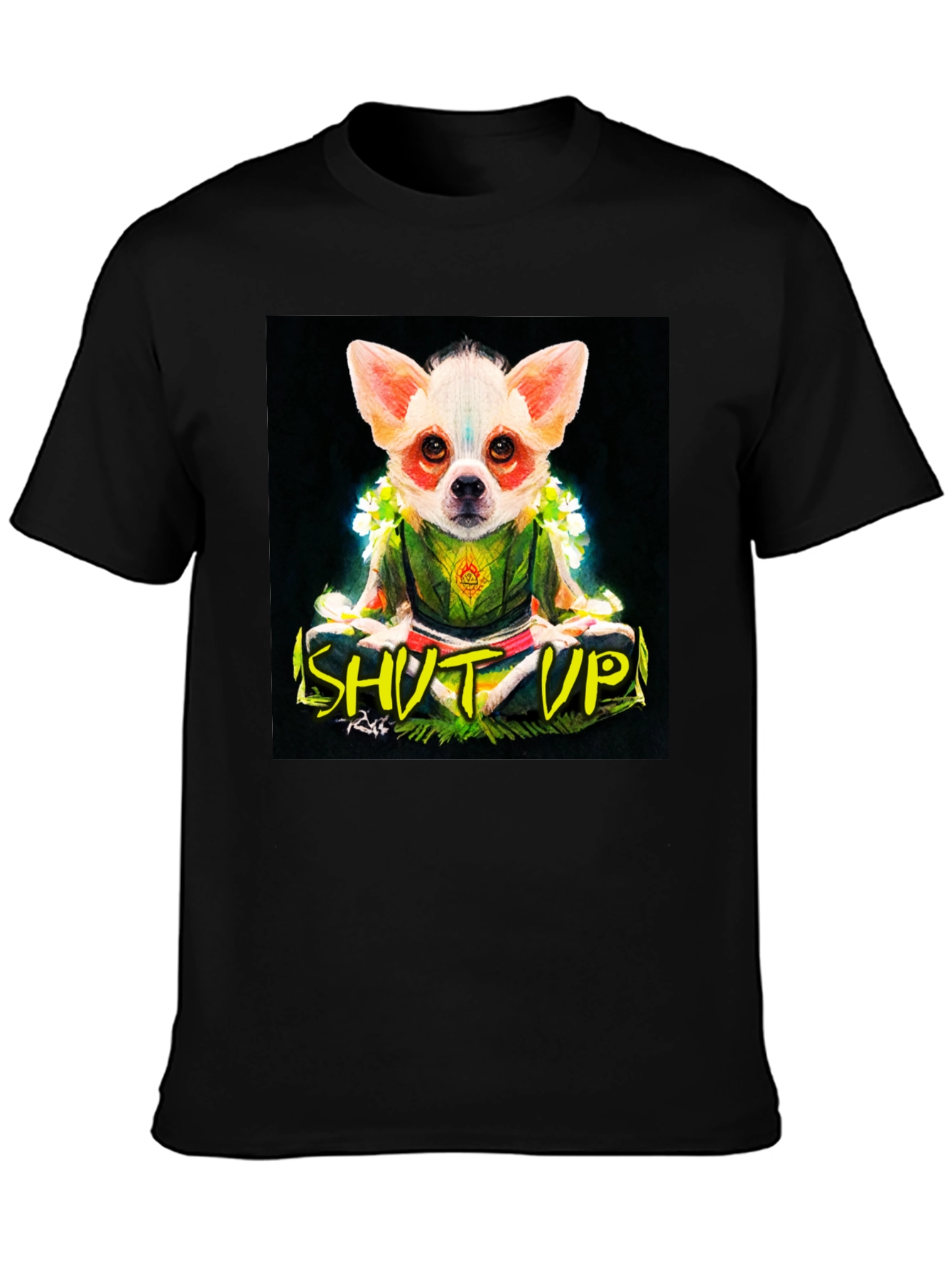 Zen Chihuahua Graphic Tee - Shut Up & Meditate