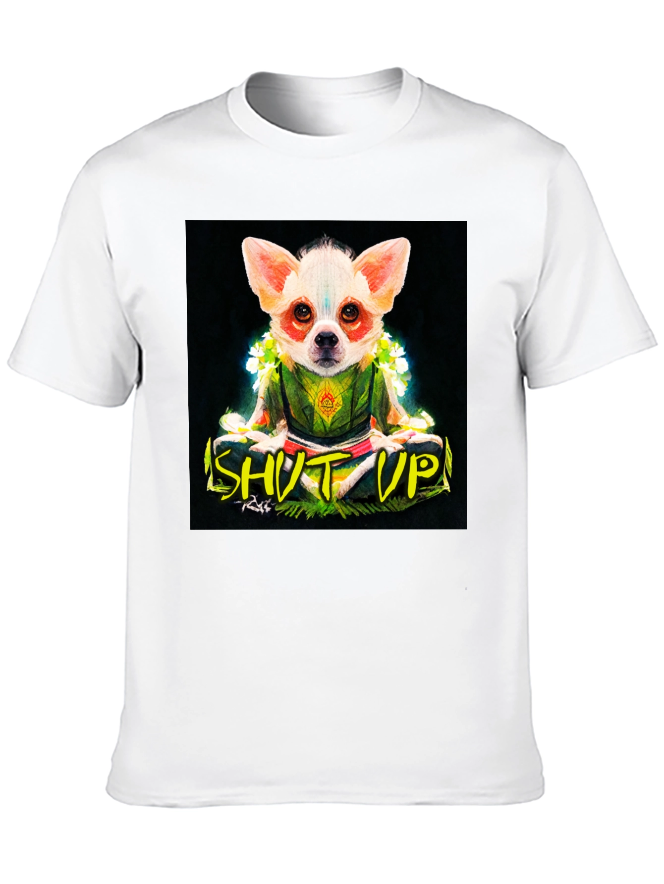 Zen Chihuahua Graphic Tee - Shut Up & Meditate