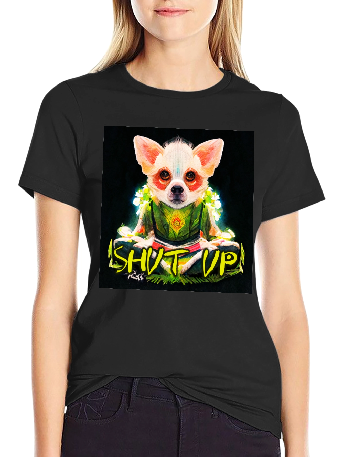 Zen Chihuahua Graphic Tee - Shut Up & Meditate