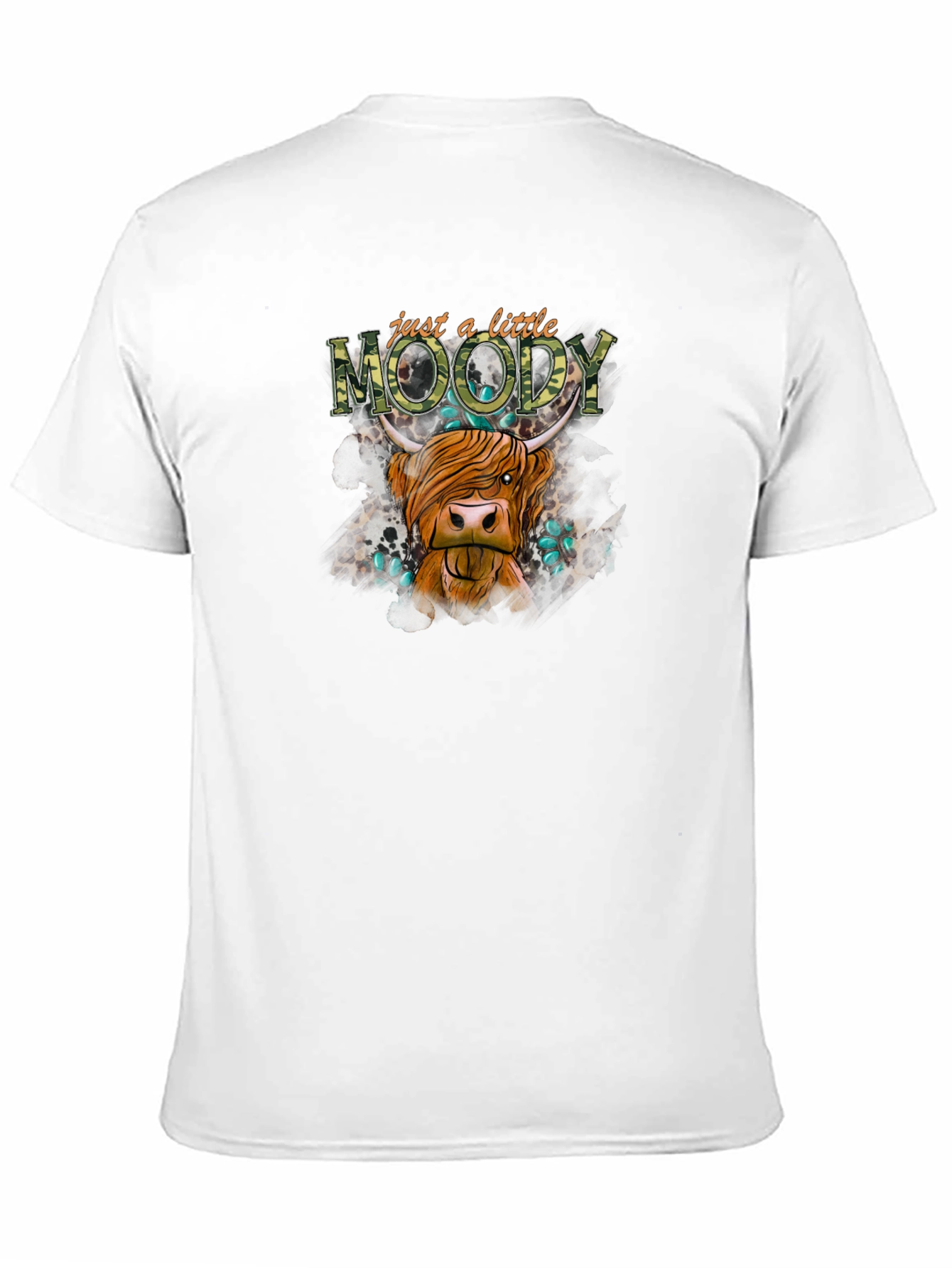 Just a Little Moody Highland Cow Graphic Tee