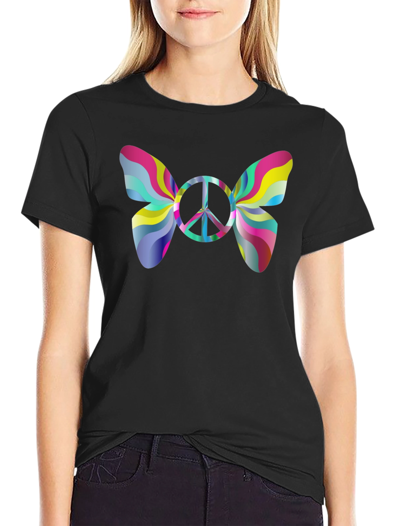 Peace Sign Butterfly Graphic Tee