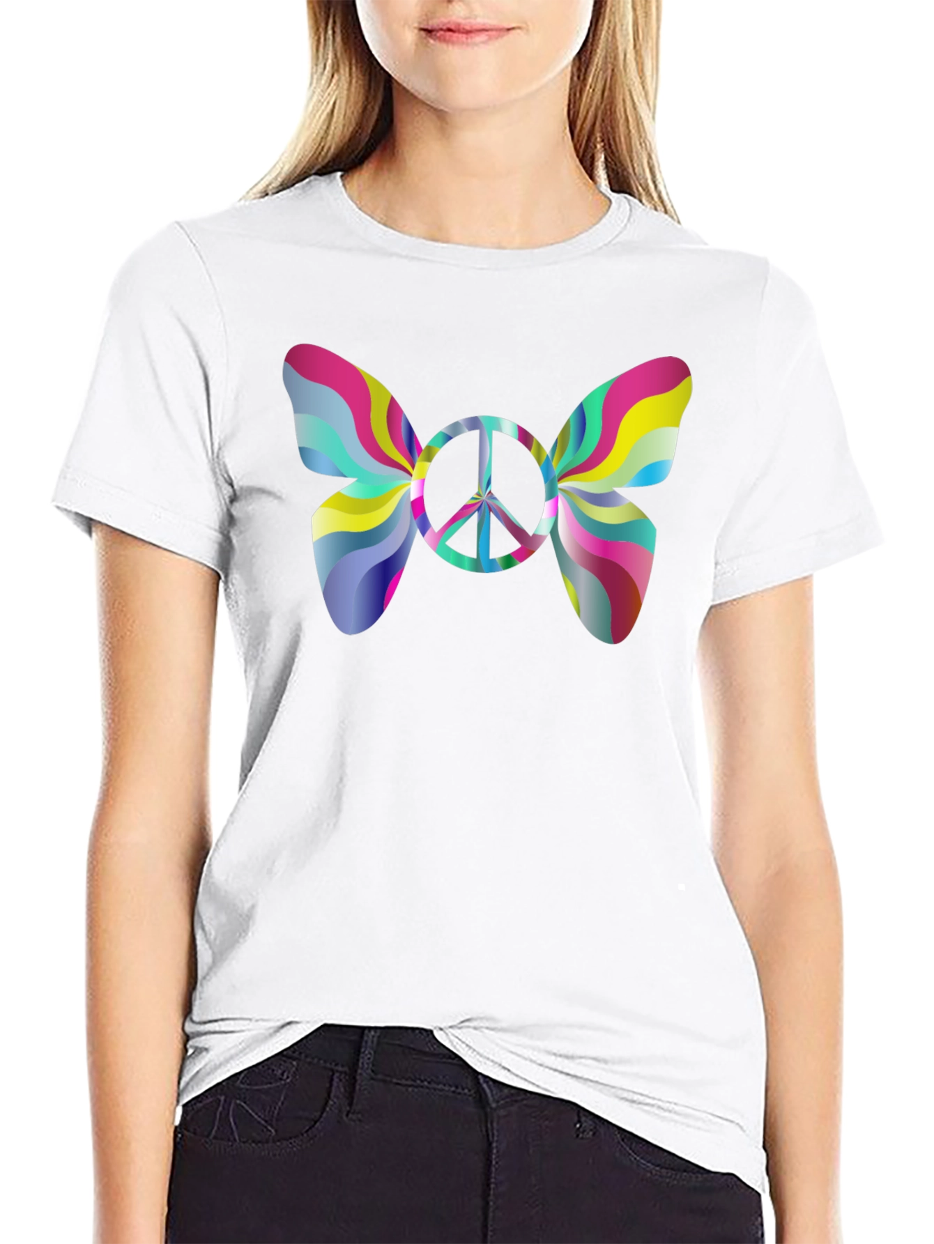 Peace Sign Butterfly Graphic Tee