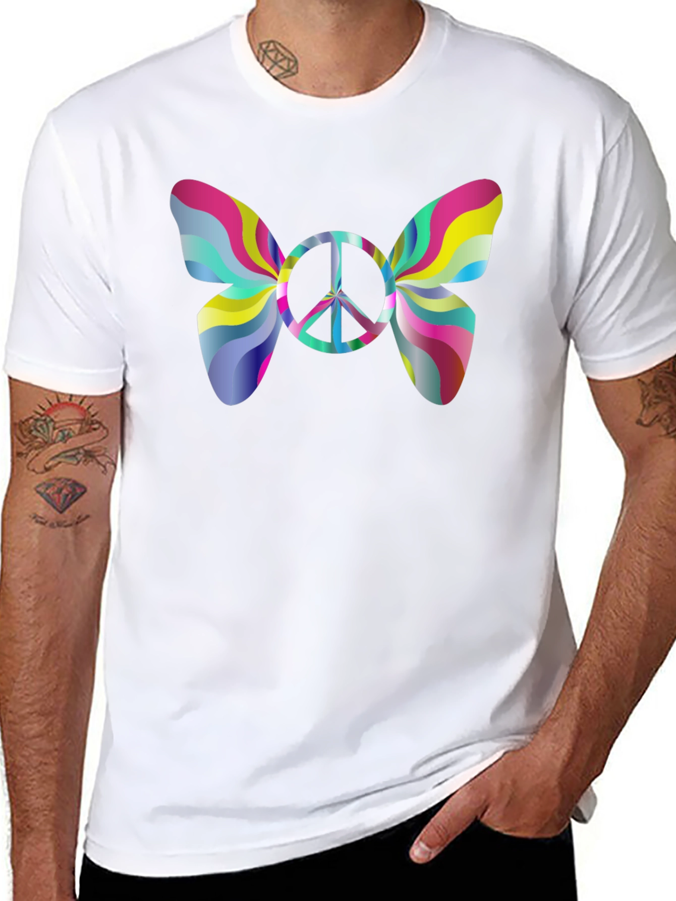 Peace Sign Butterfly Graphic Tee