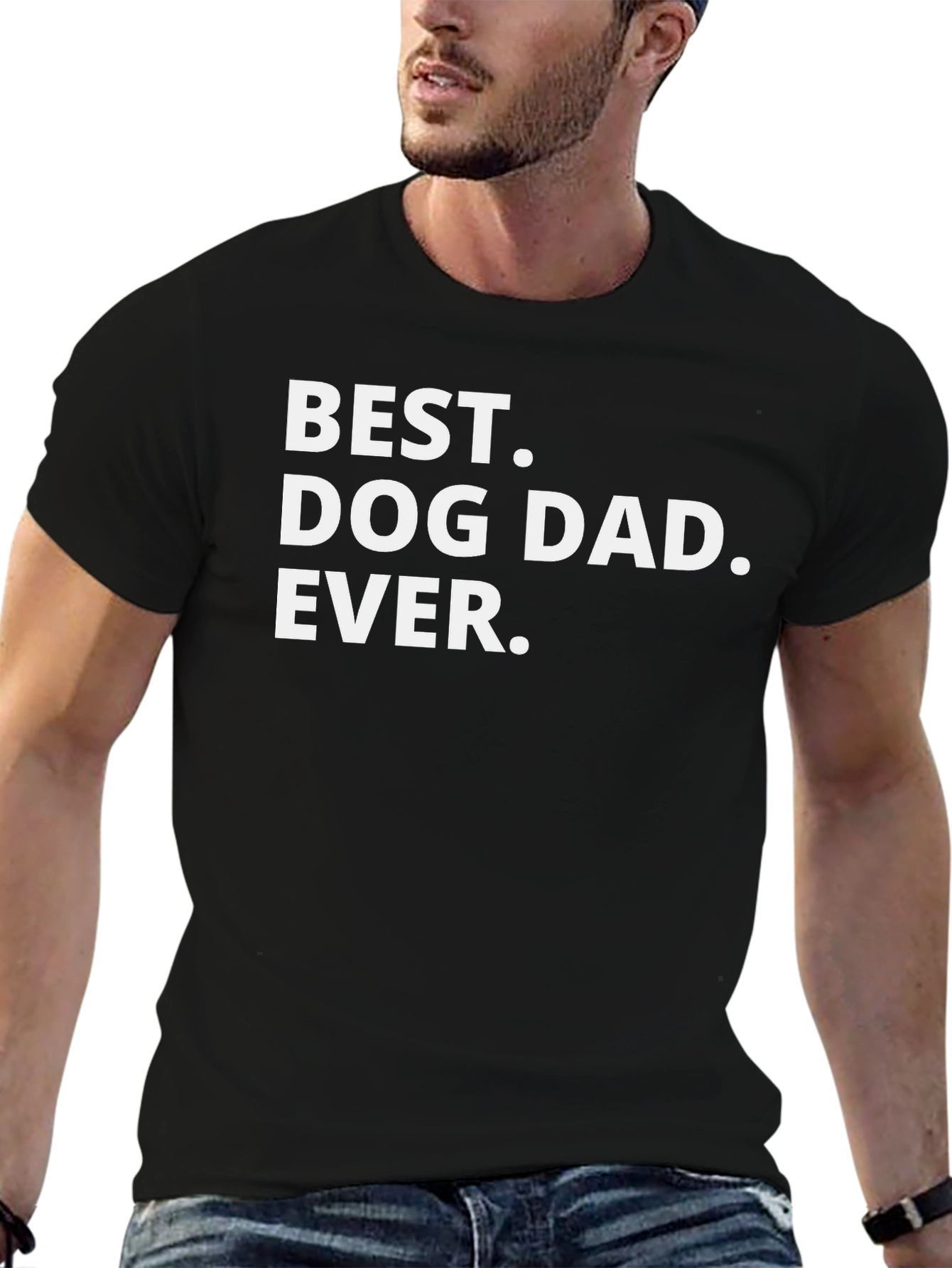 Best Dog Dad Ever Black T-Shirt
