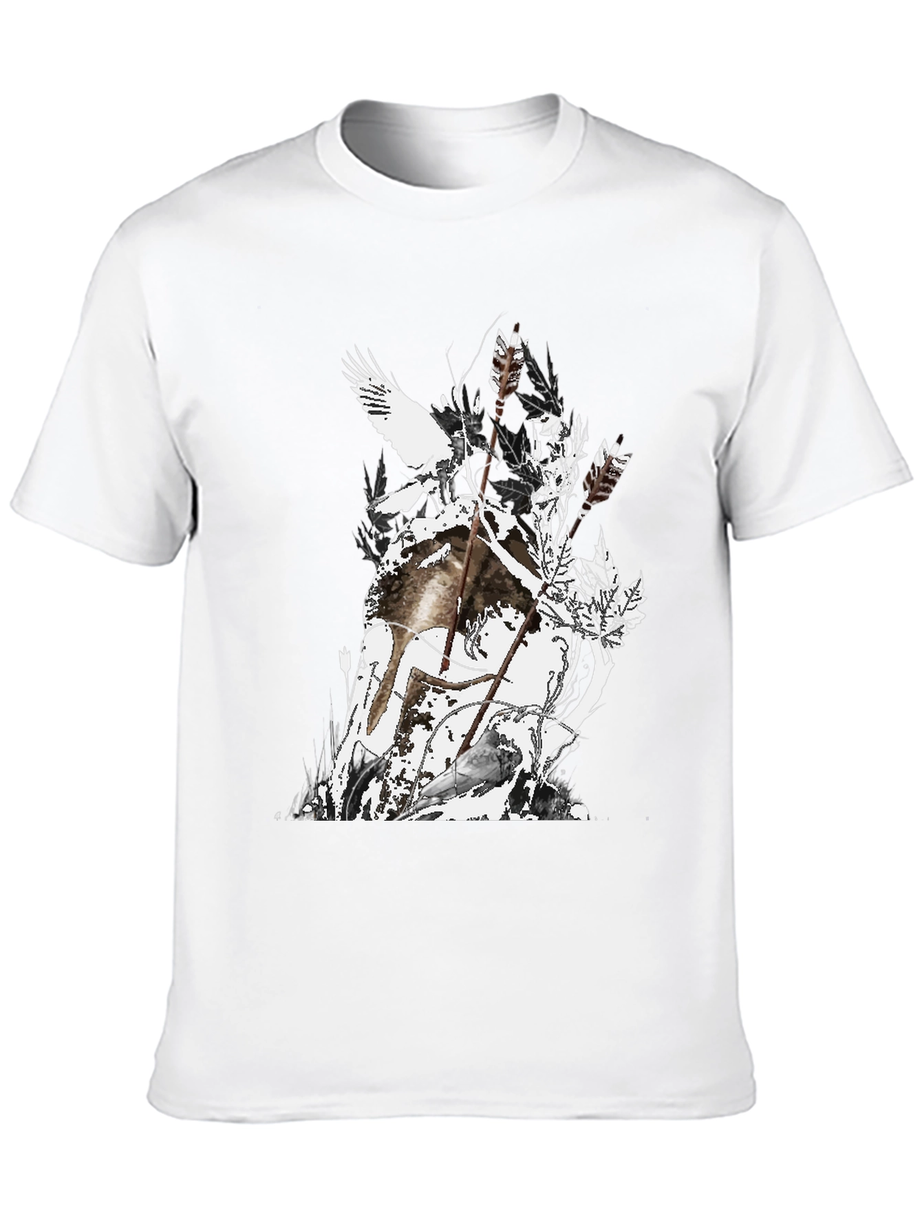 Mens Black Graphic Tee - Nature Inspired Design