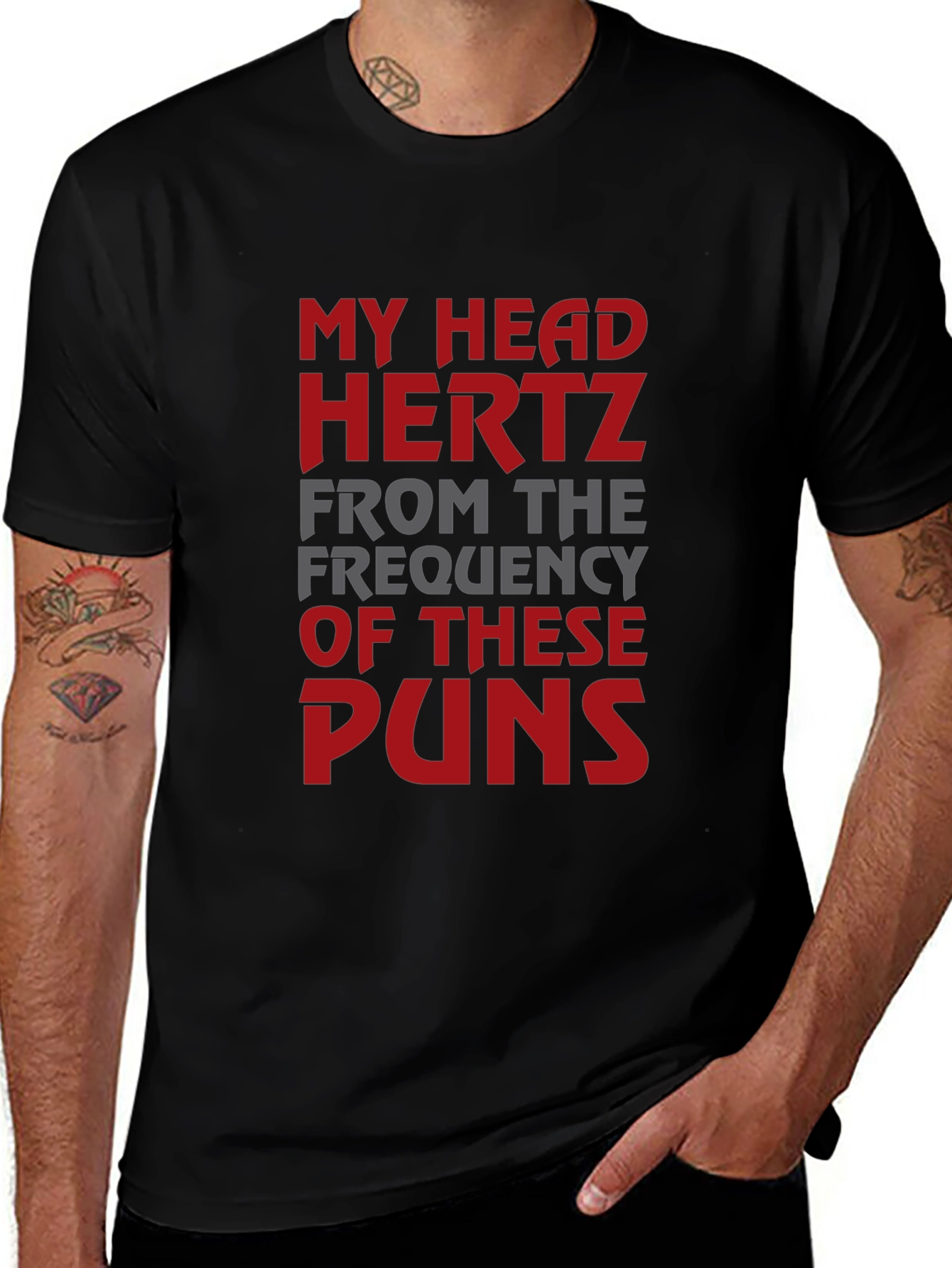 Funny Pun T-Shirt - My Head Hertz