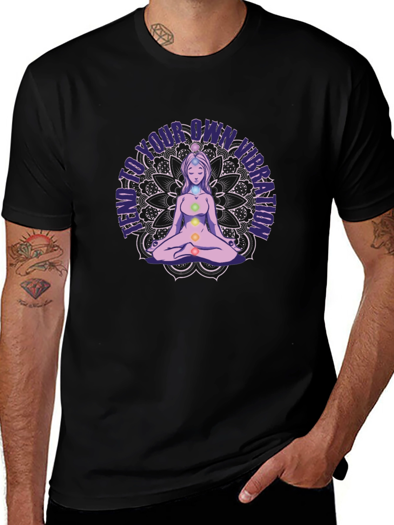 Meditate Your Own Vibration Black Tee