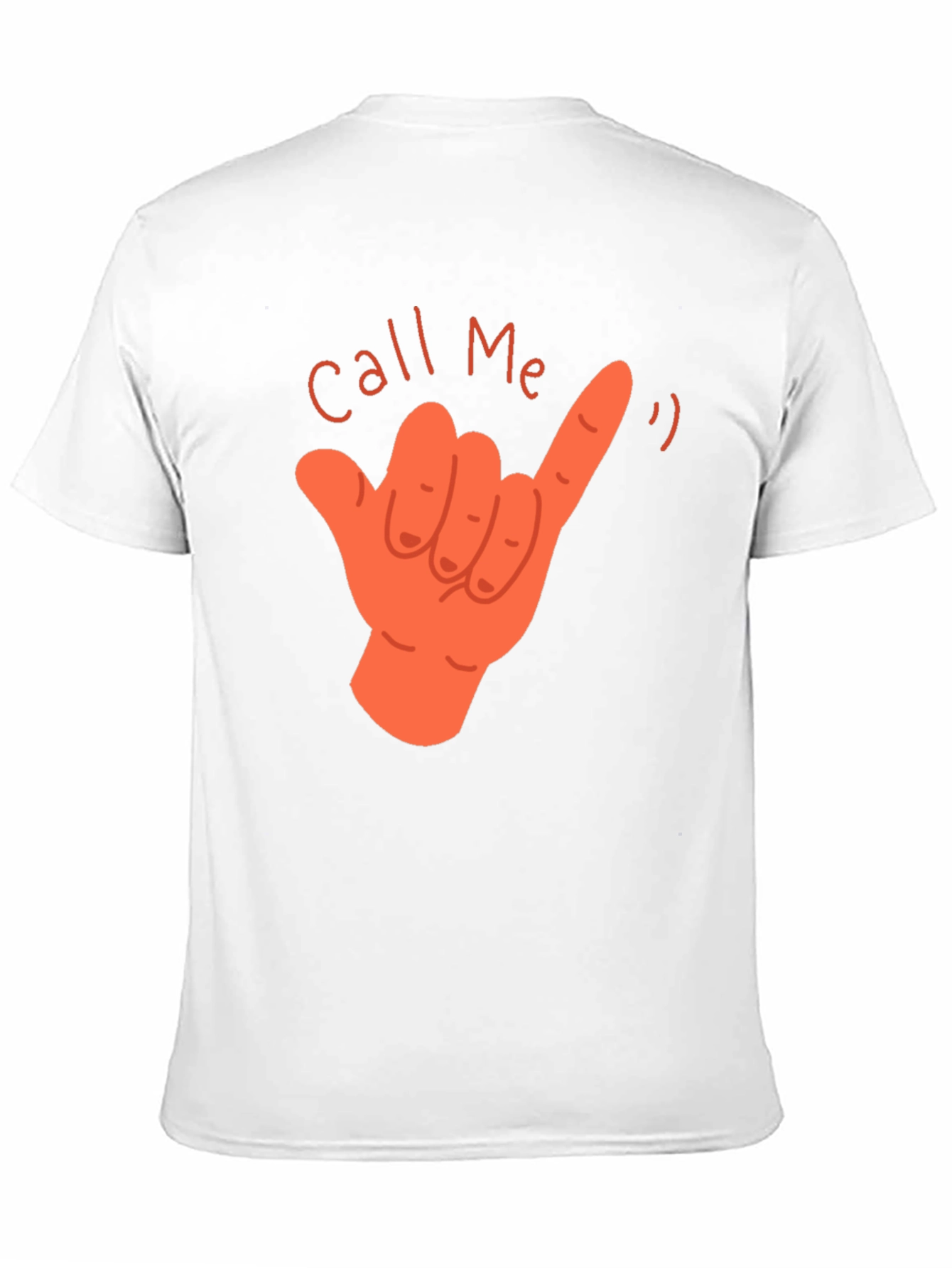 Call Me Hand Gesture Graphic T-Shirt - Black