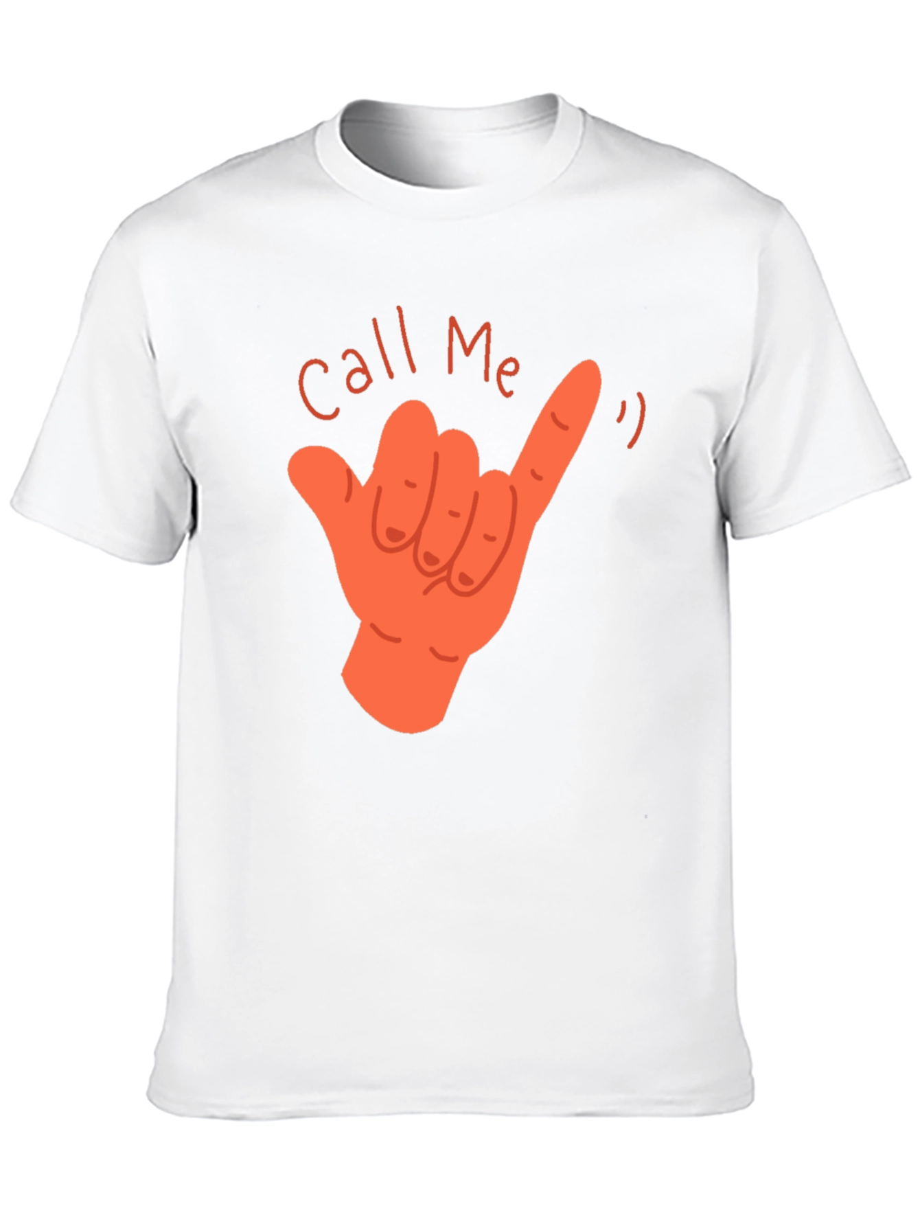 Call Me Hand Gesture Graphic T-Shirt - Black