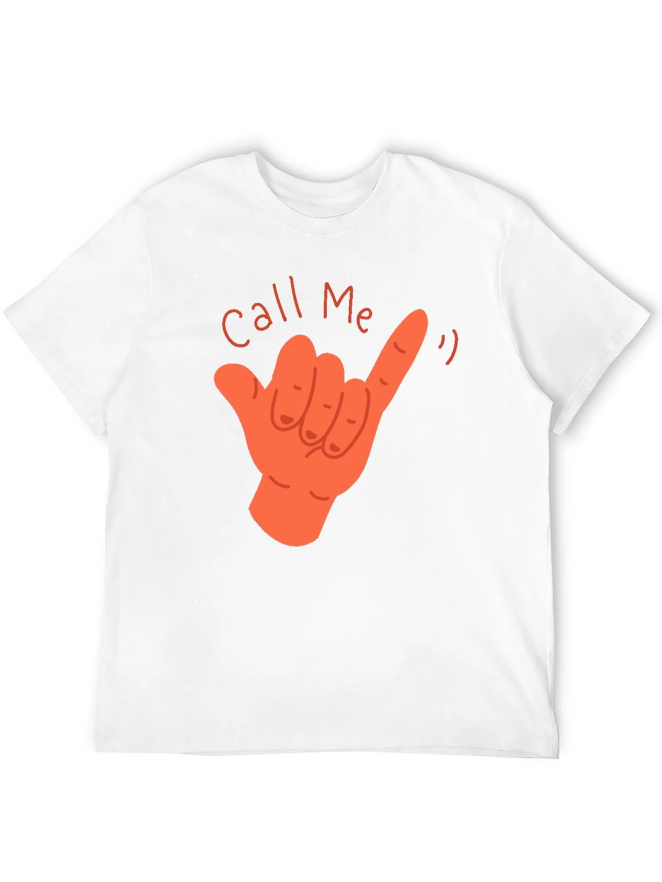 Call Me Hand Gesture Graphic T-Shirt - Black
