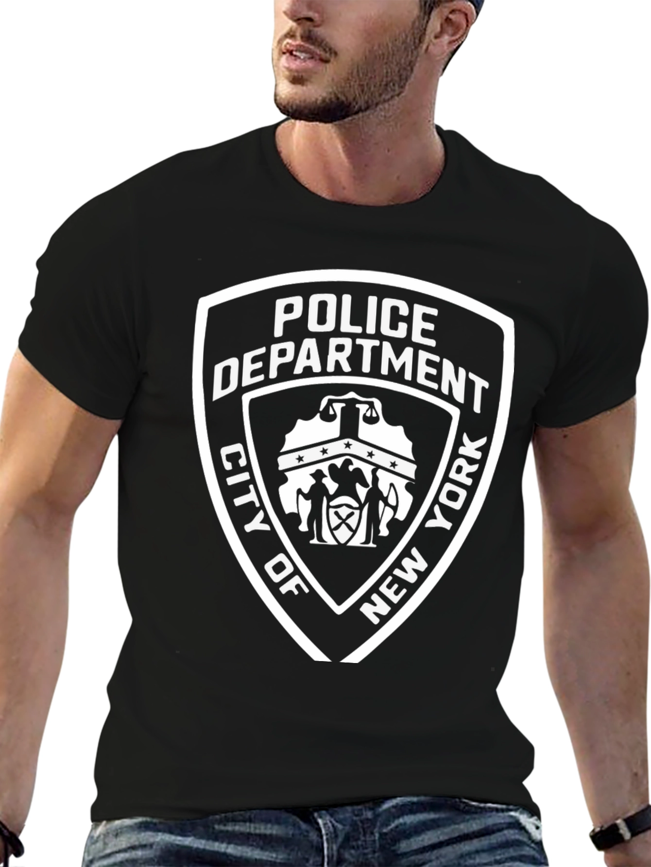 NYPD Police Department T-Shirt Black Cotton