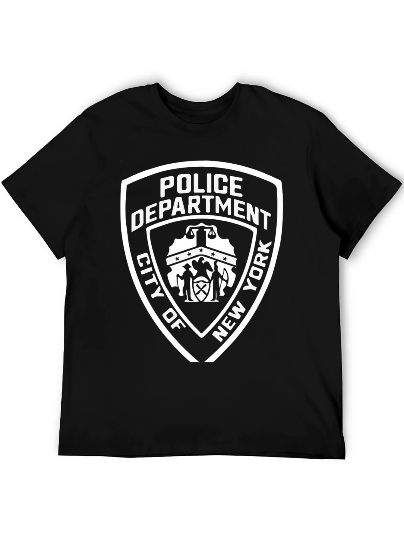 NYPD Police Department T-Shirt Black Cotton