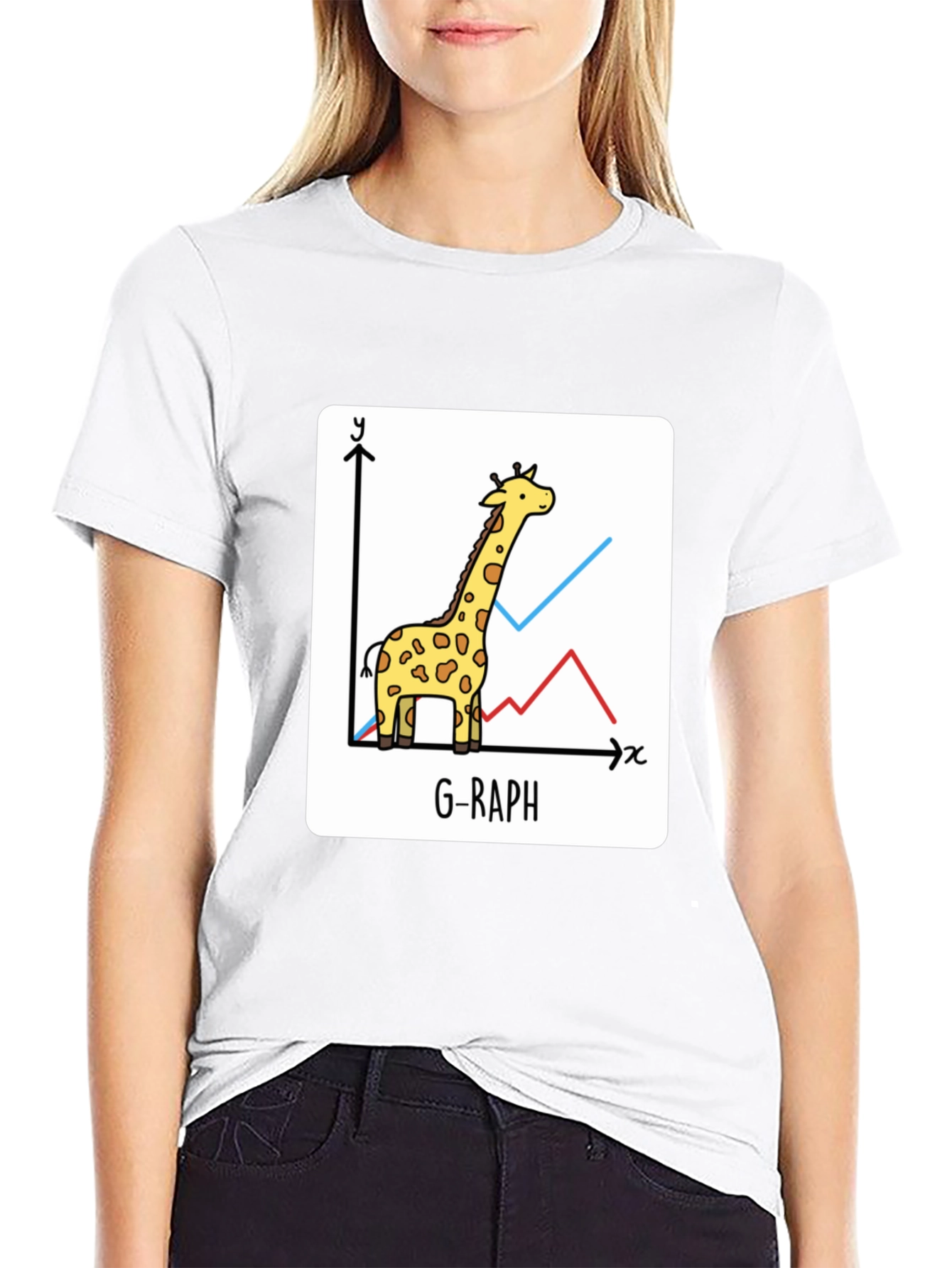 G-Raph Giraffe Math Pun Black T-Shirt