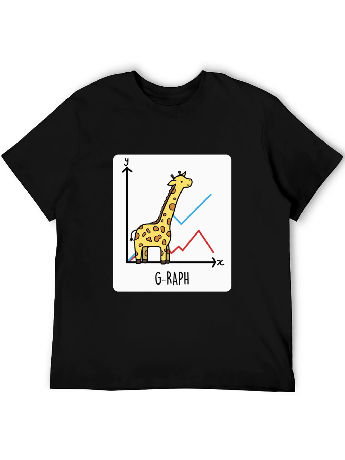 G-Raph Giraffe Math Pun Black T-Shirt