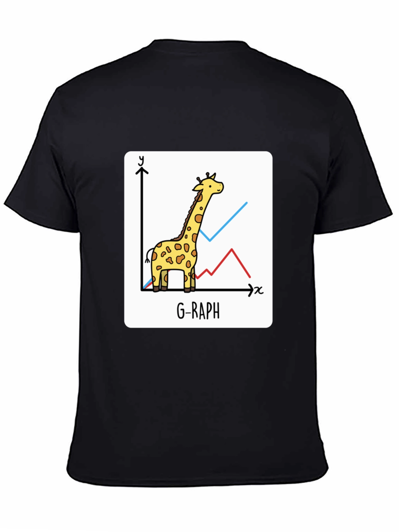 G-Raph Giraffe Math Pun Black T-Shirt