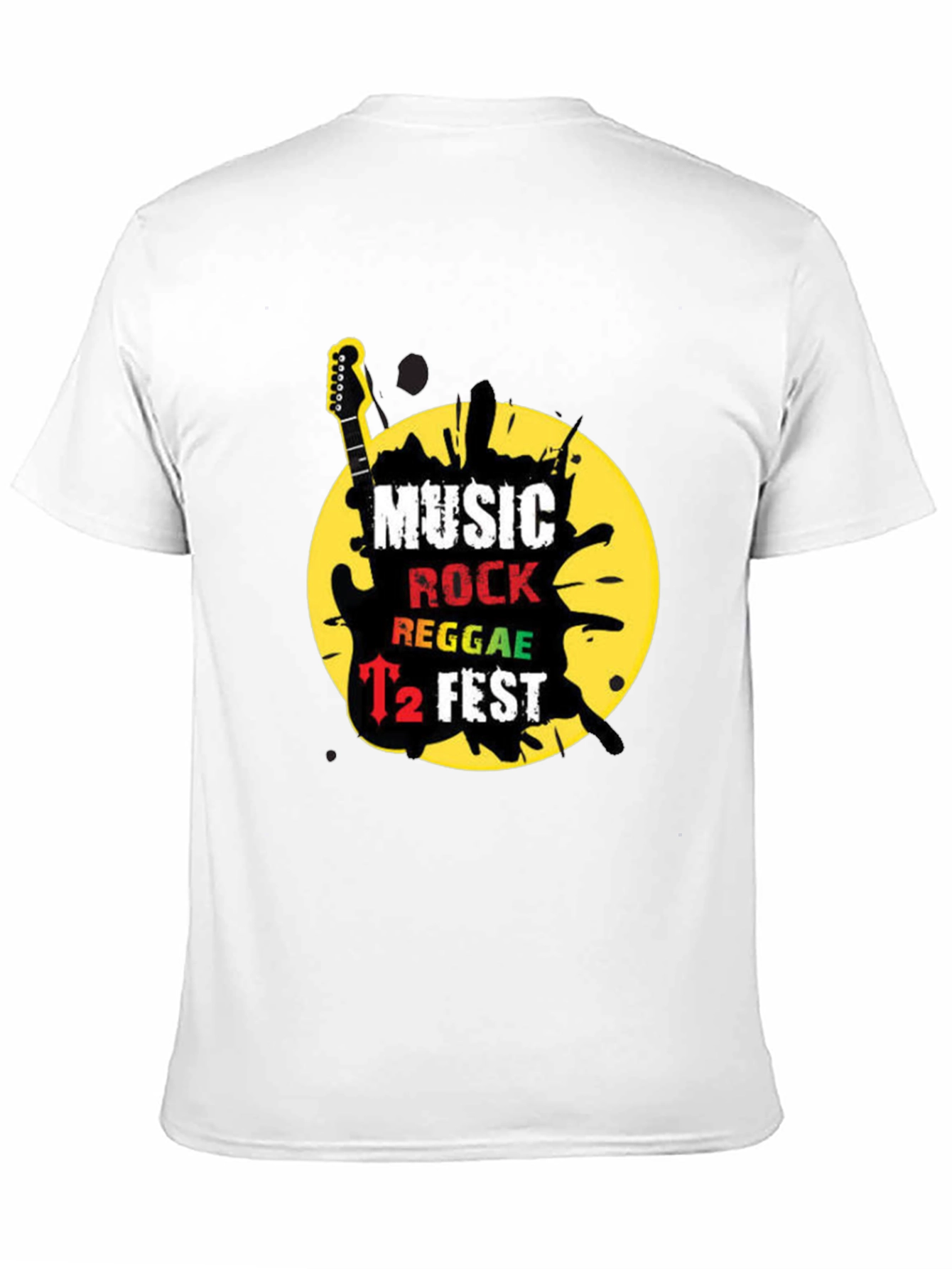 Music Rock Reggae T2 Fest Black Graphic T-Shirt