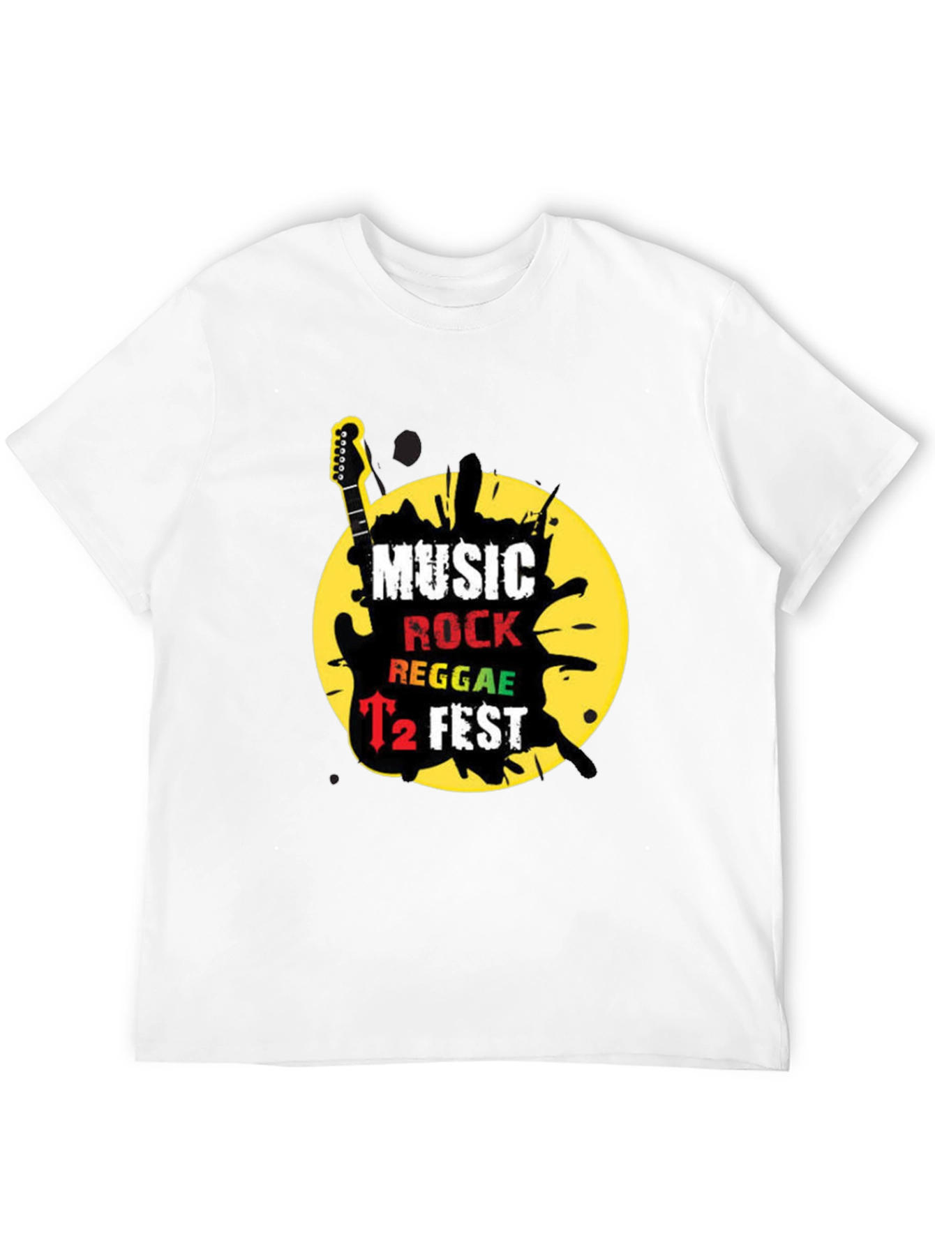 Music Rock Reggae T2 Fest Black Graphic T-Shirt