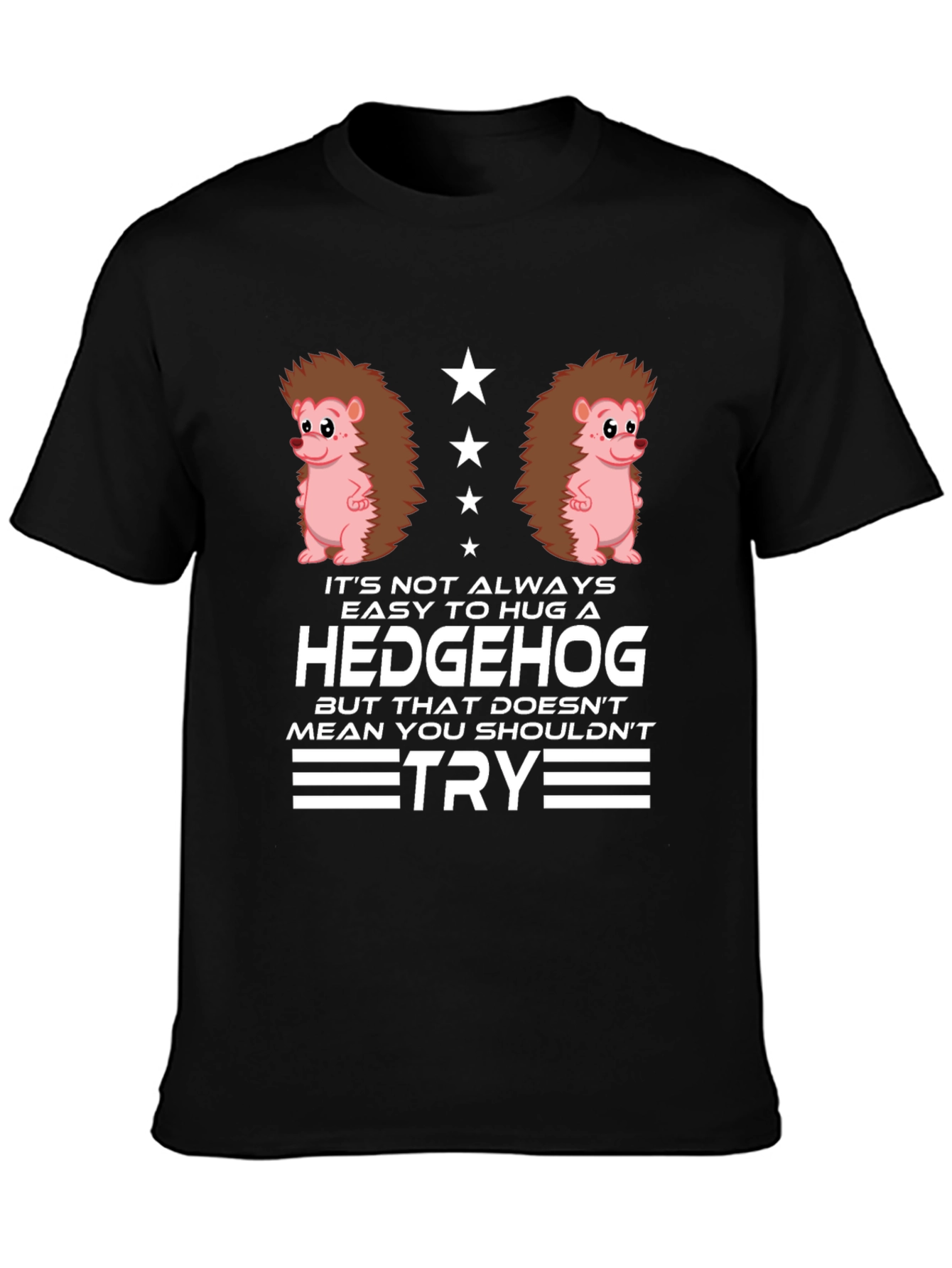 Hedgehog Hug Graphic T-Shirt - Funny Animal Tee
