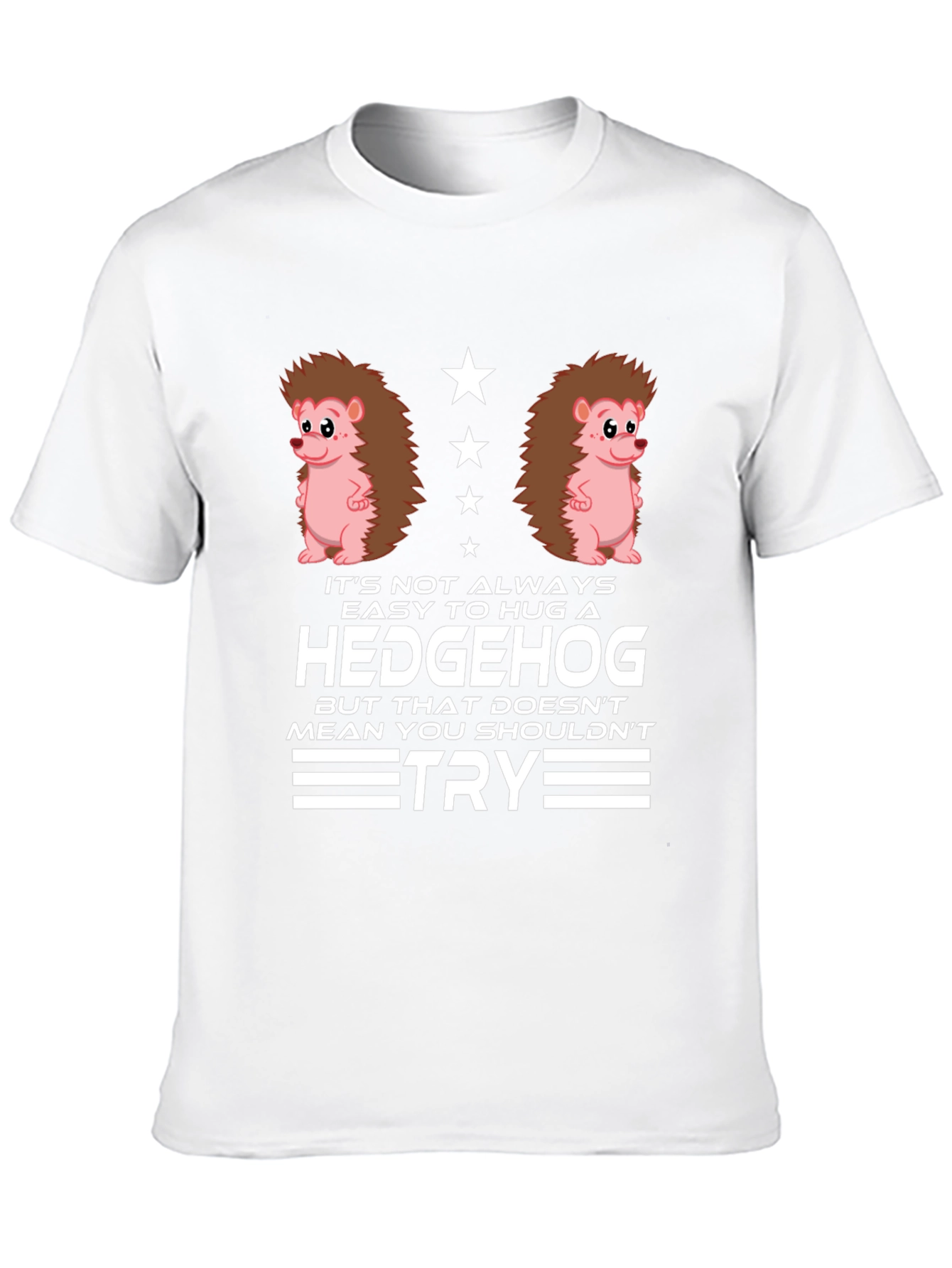 Hedgehog Hug Graphic T-Shirt - Funny Animal Tee